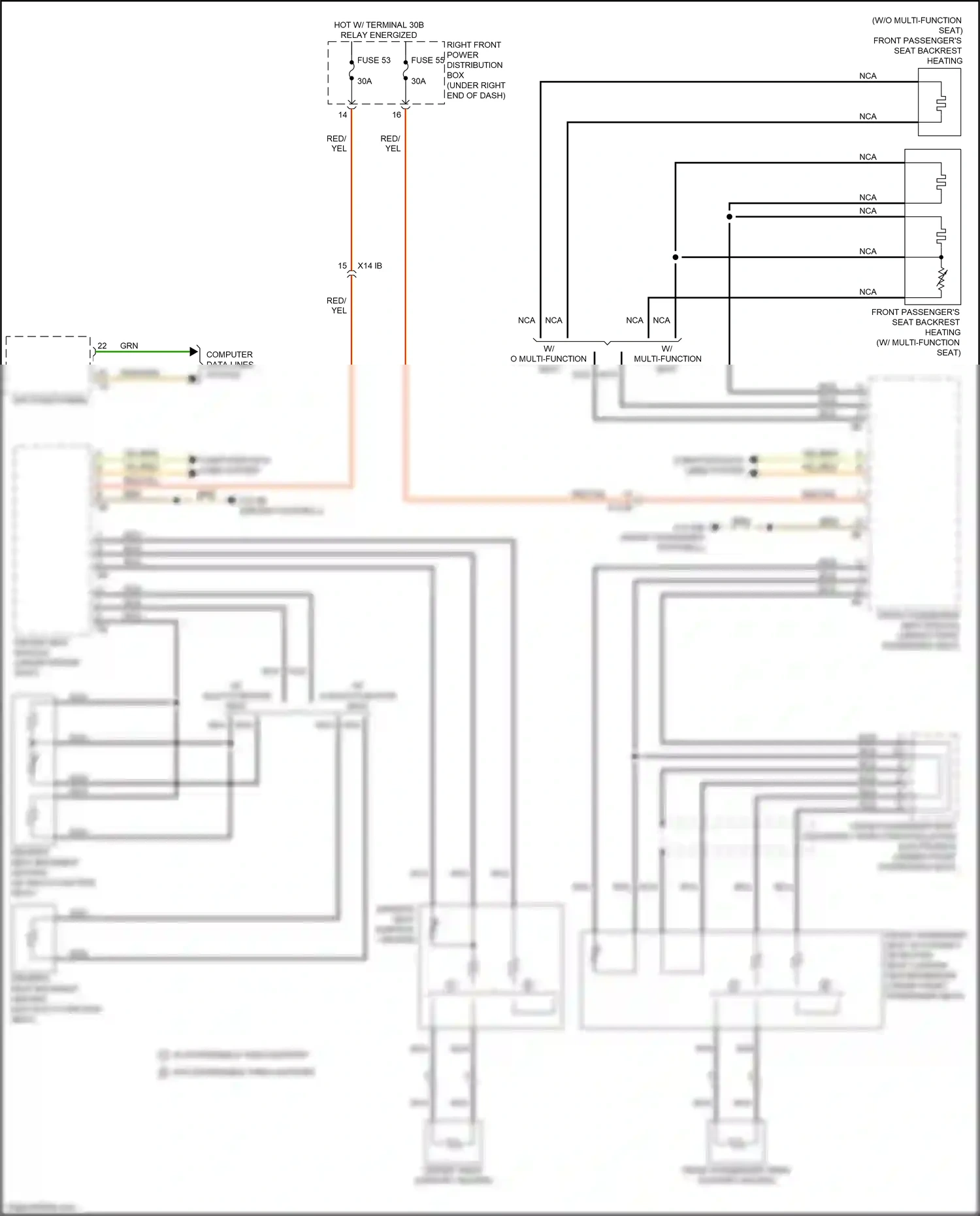 BMW X6 M F96 (2019-2023) w/o extendable thigh support wiring diagram  (1 of 2)