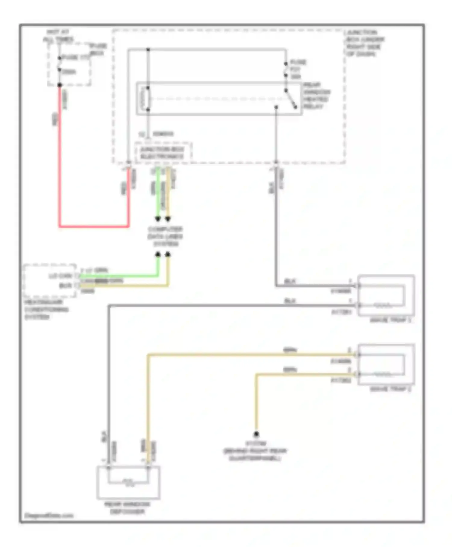 X6 BMW E71 facelift (2012-2014): Rear defogger circuit