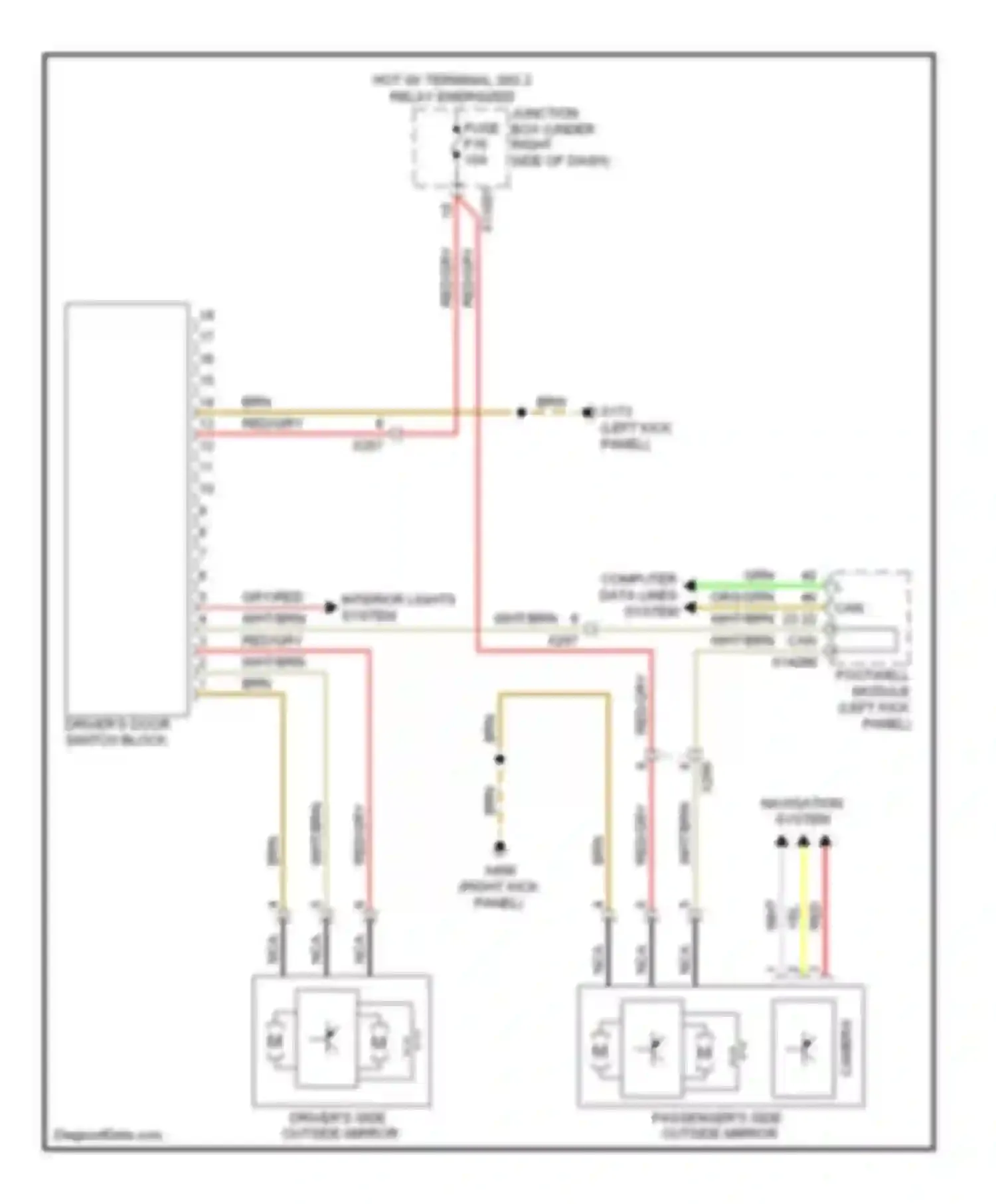 X6 BMW E71 facelift (2012-2014): Memory mirrors circuit, with lin bus function