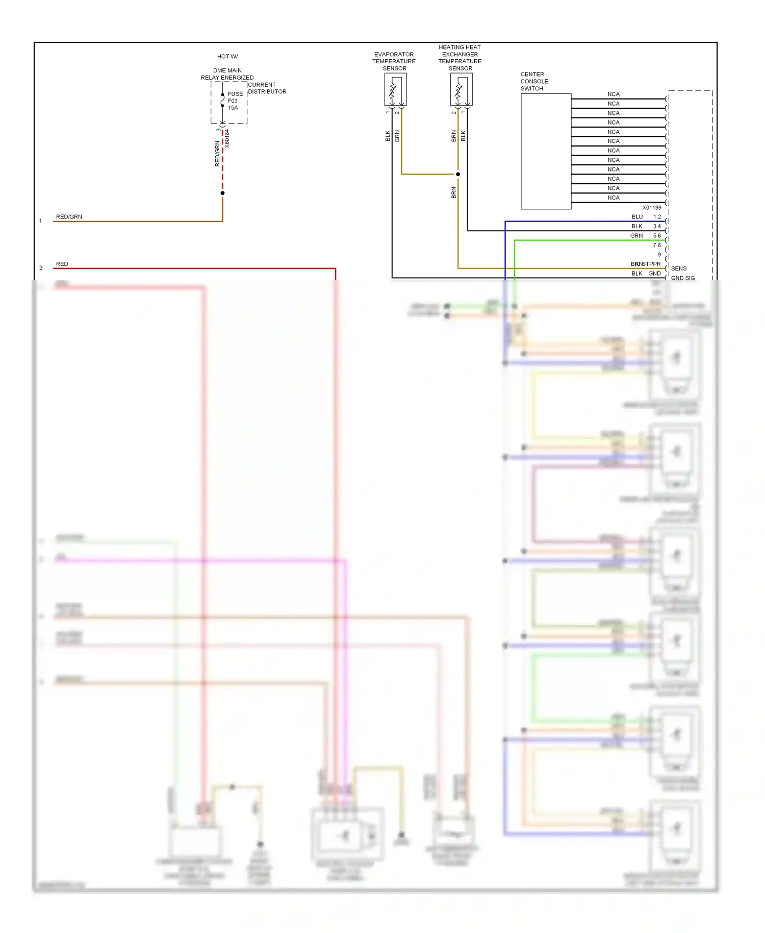 Wiring diagram center console switch for BMW X6 E71 facelift (2012-2014) (1 of 3)