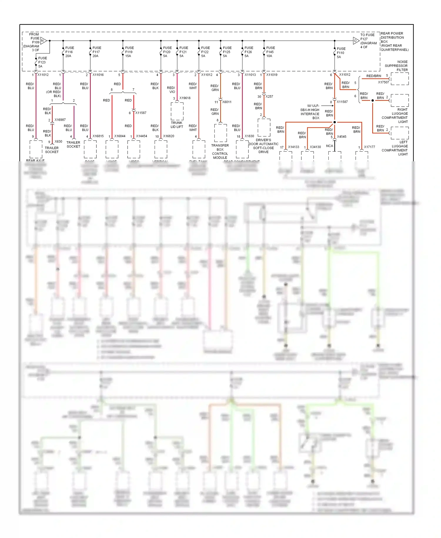 Wiring diagram from fuse for BMW X6 E71 facelift (2012-2014) (4 of 5)