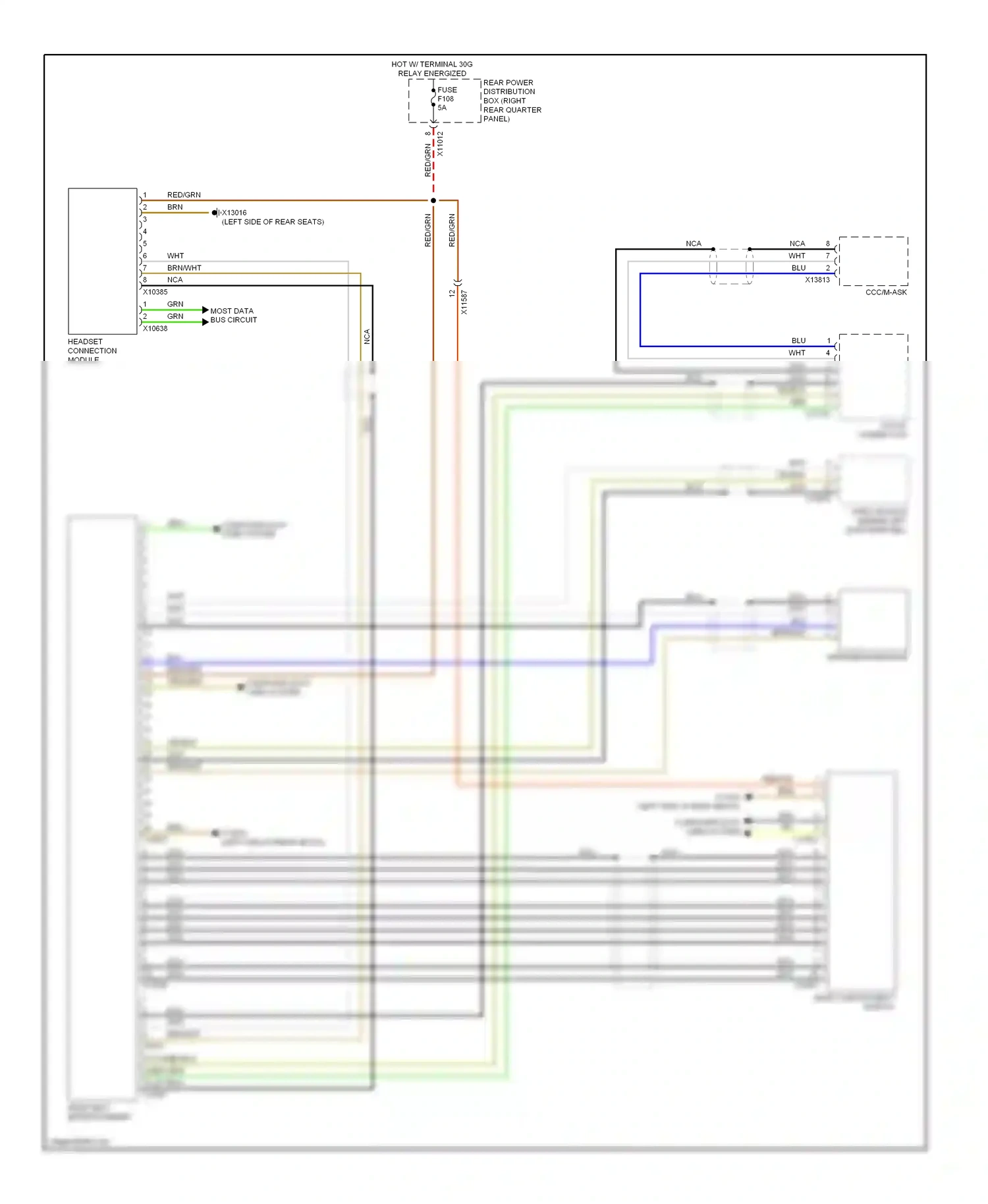Wiring diagram headset connection module for BMW X6 E71 facelift (2012-2014) (2 of 2)