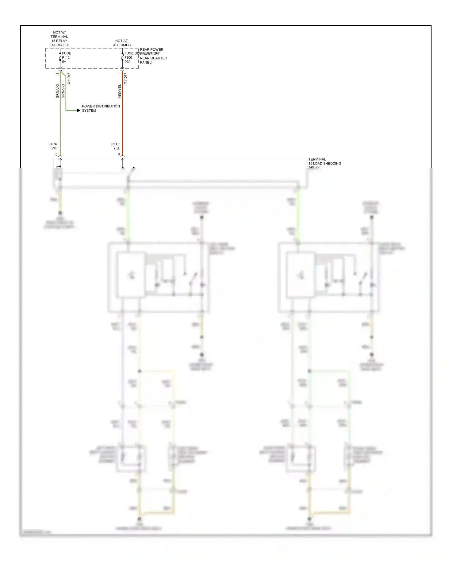 Wiring diagram left rear seat backrest heating element for BMW X6 E71 facelift (2012-2014) (1 of 2)