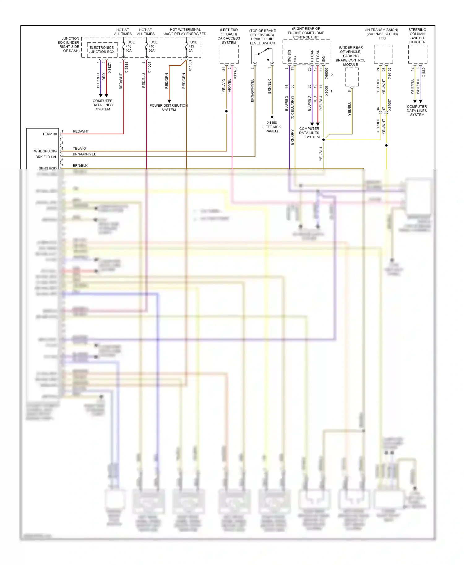 Wiring diagram pt can h for BMW X6 E71 facelift (2012-2014) (1 of 2)