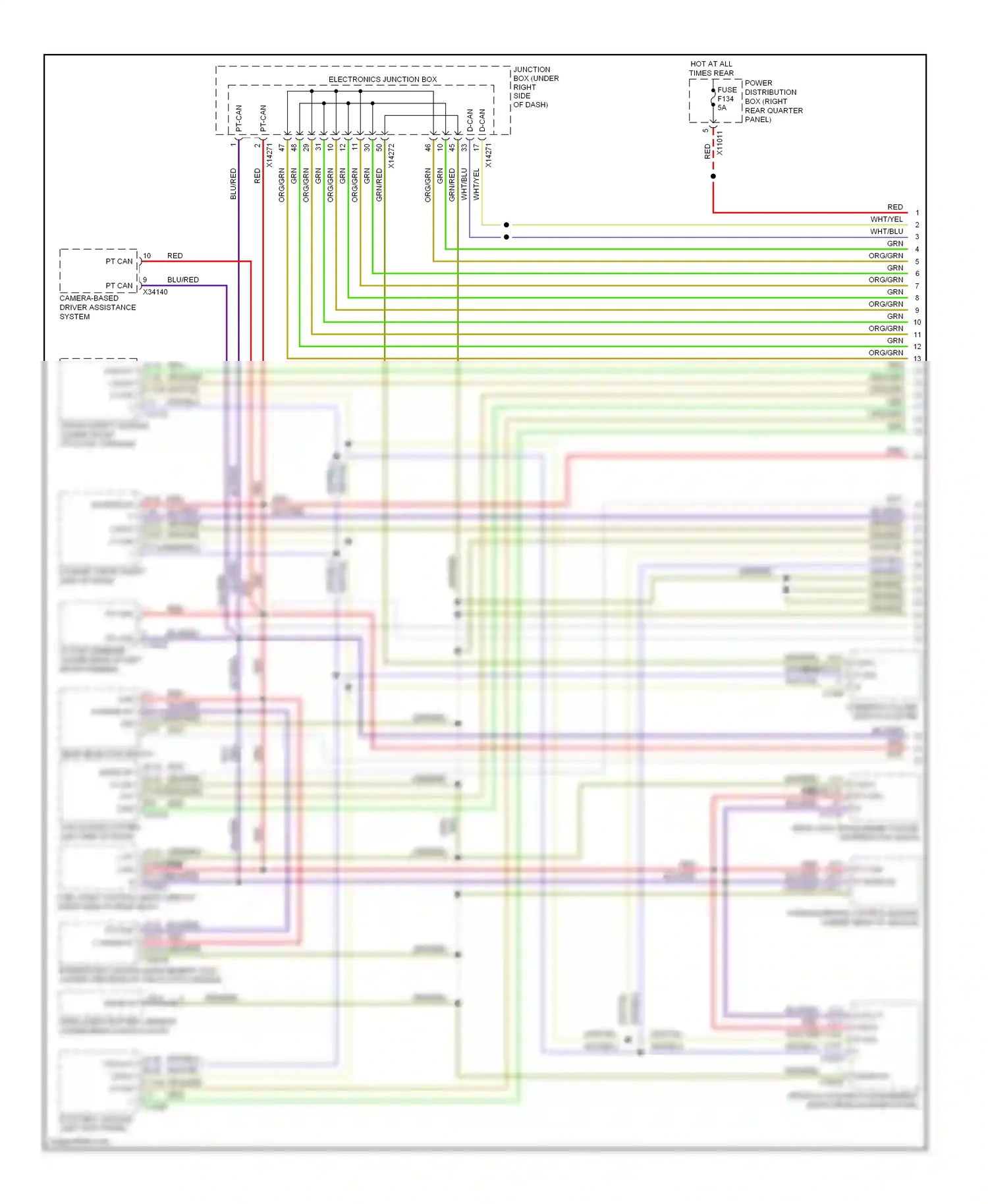 Wiring diagram pt can l for BMW X6 E71 facelift (2012-2014) (2 of 2)