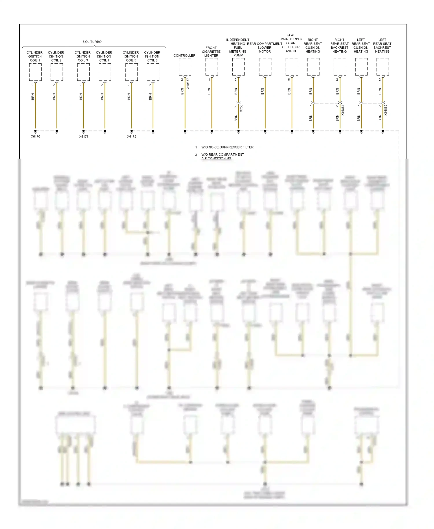 Wiring diagram rear cigarette lighter for BMW X6 E71 facelift (2012-2014) (1 of 2)
