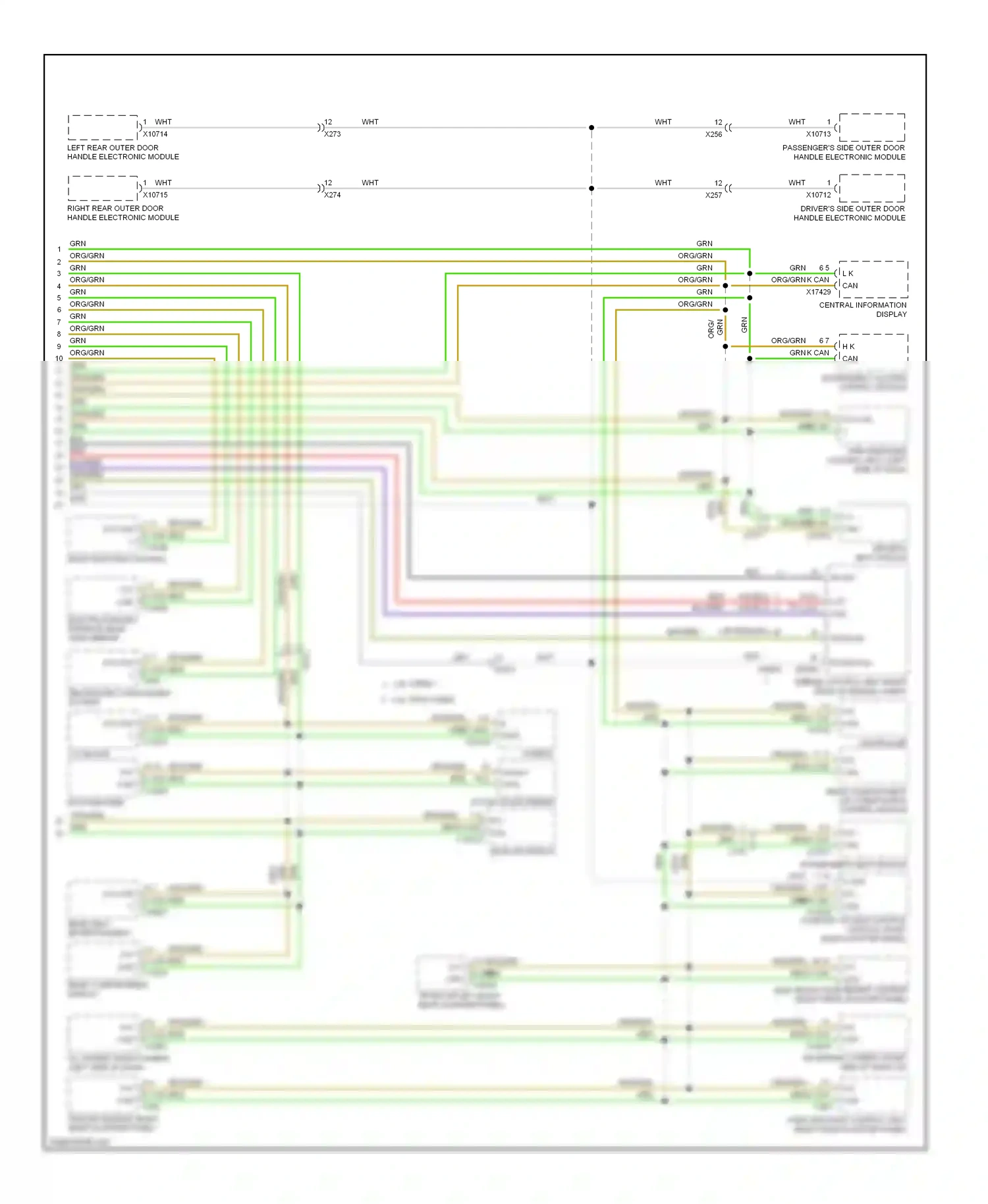 Wiring diagram rear compartment air conditioning control module for BMW X6 E71 facelift (2012-2014) (1 of 3)