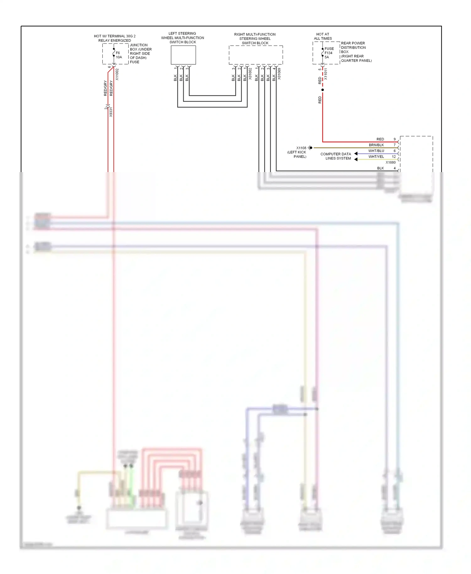 Wiring diagram right rear mid-range speaker for BMW X6 E71 facelift (2012-2014) (1 of 10)