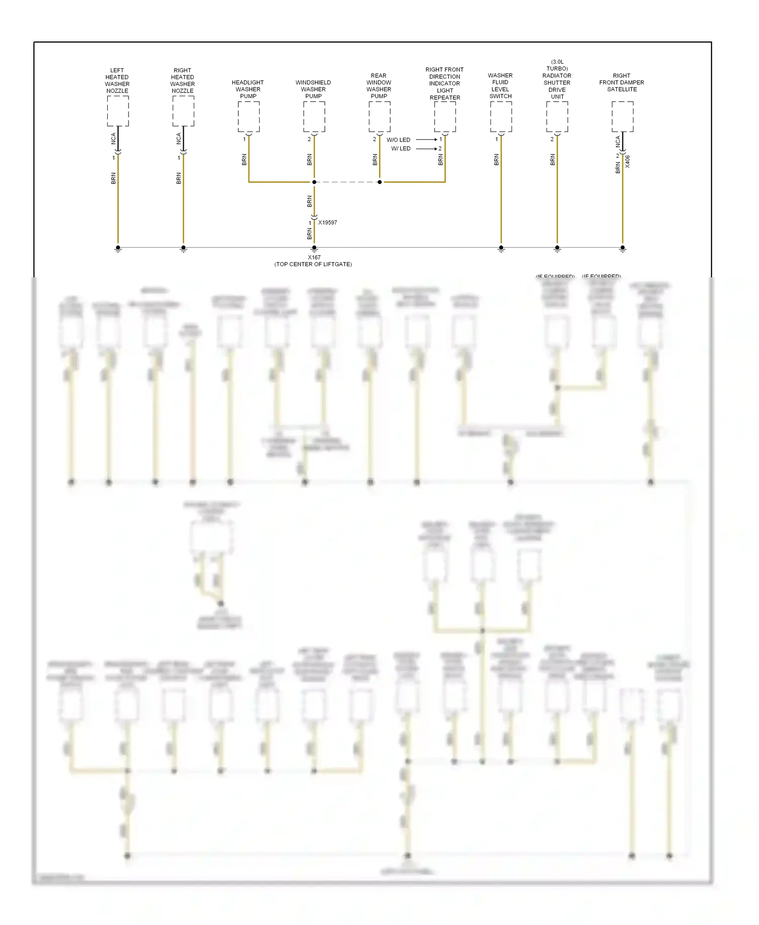 Wiring diagram windshield washer pump for BMW X6 E71 facelift (2012-2014) (1 of 1)
