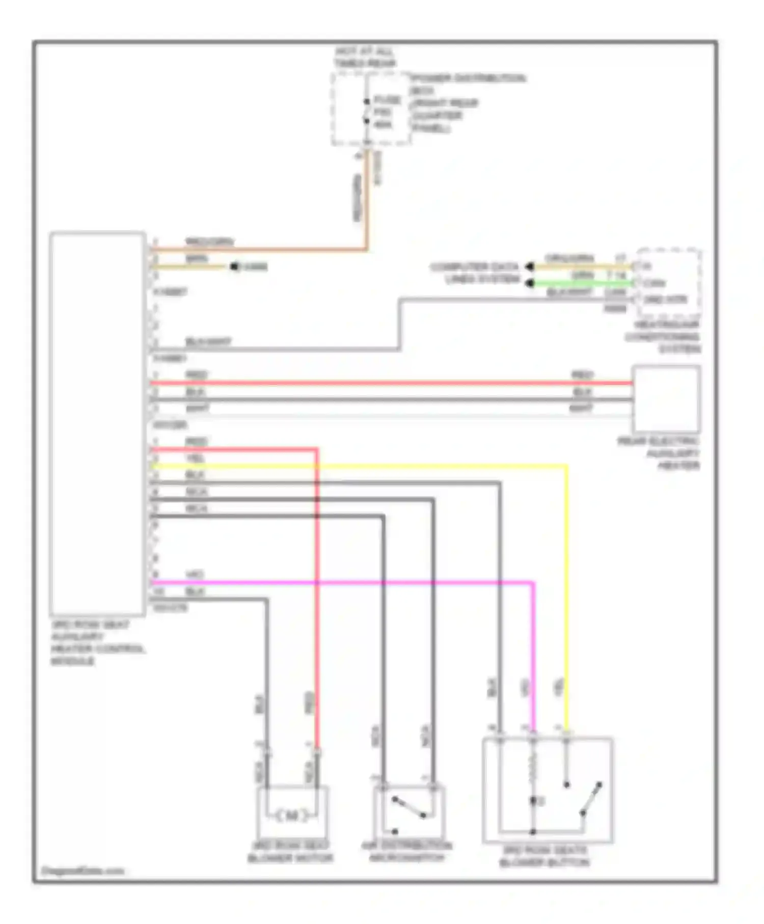 X6 BMW E71 (2007-2012): 3rd row seat heater circuit