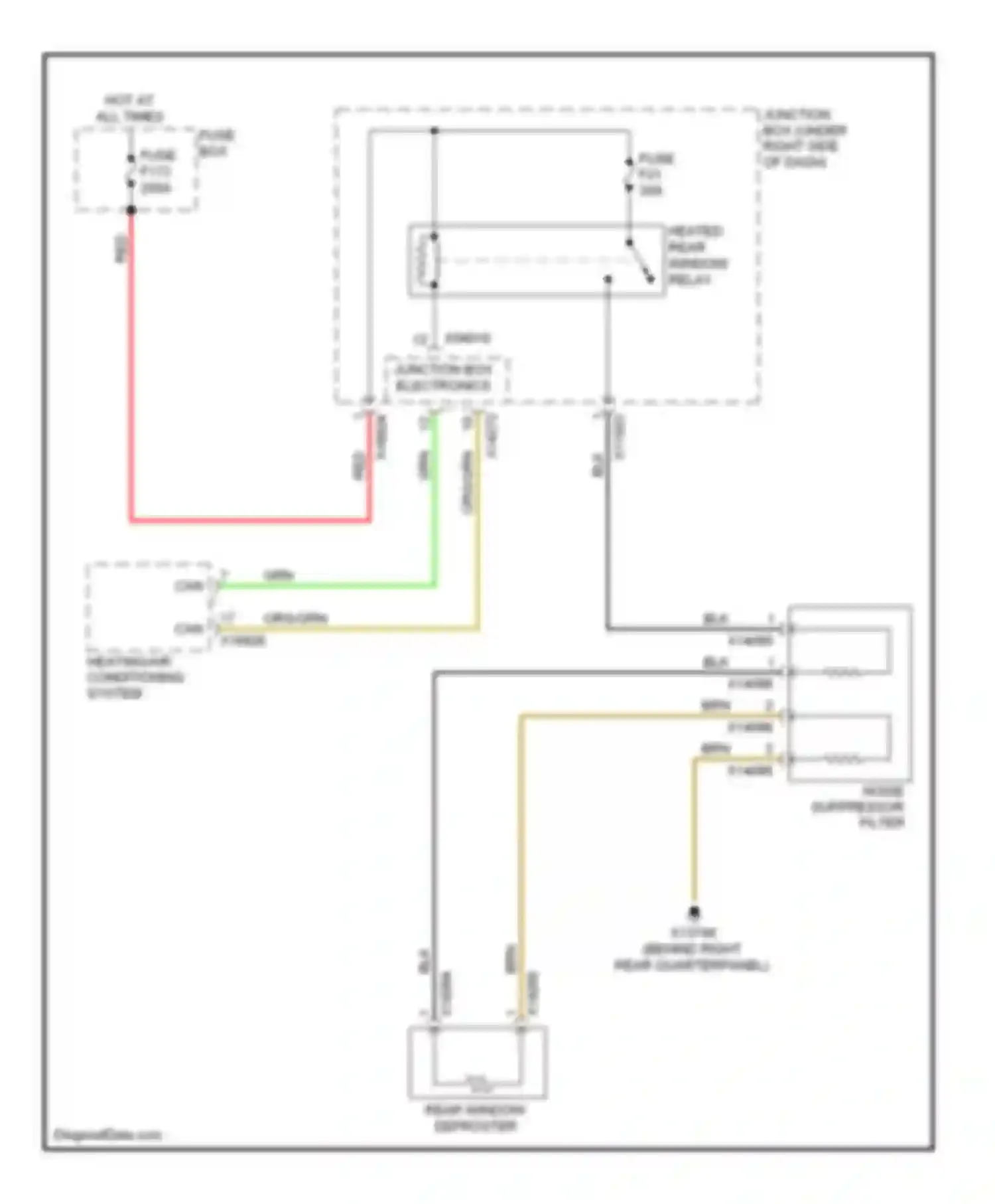 X6 BMW E71 (2007-2012): Rear defogger circuit