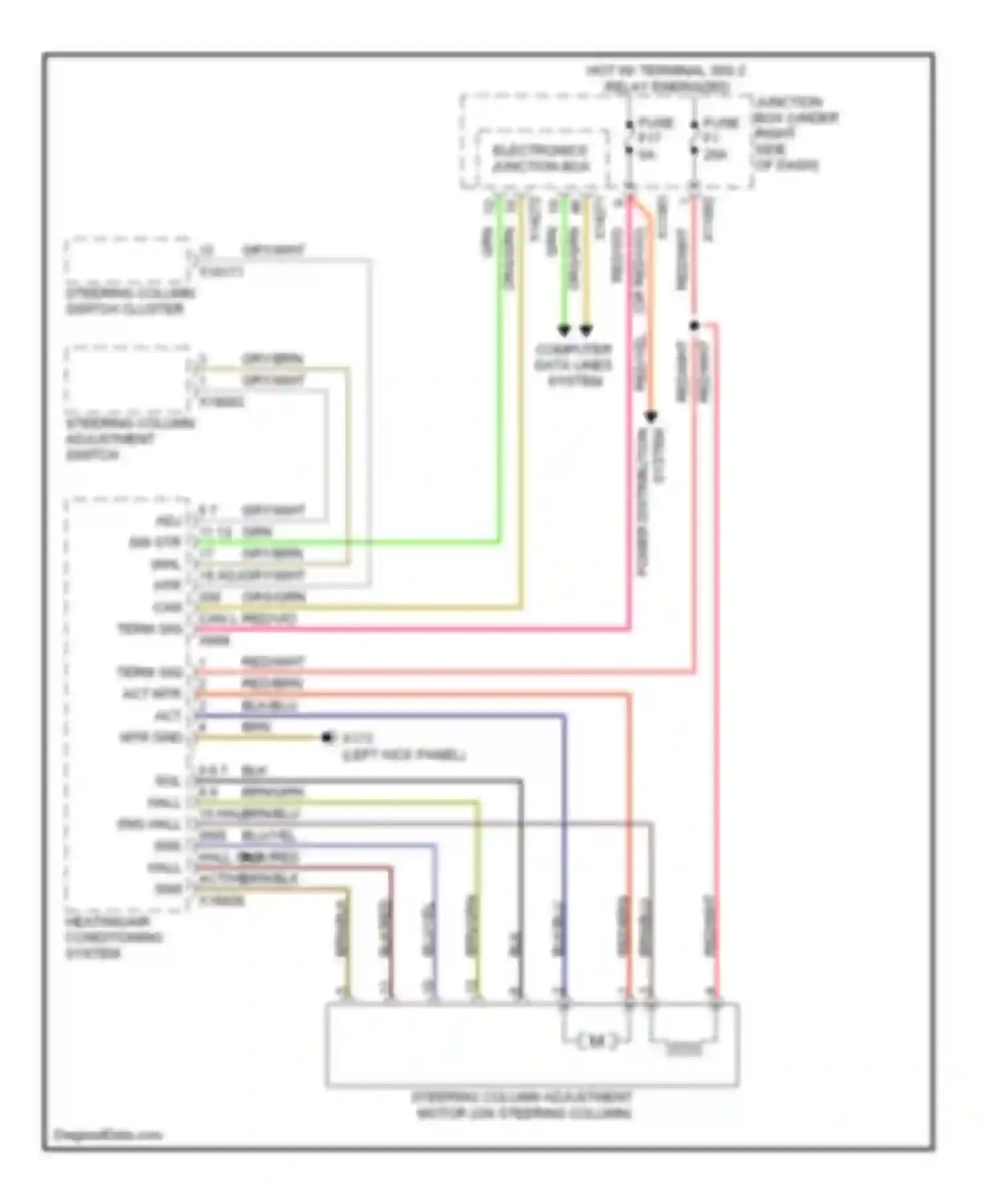 X6 BMW E71 (2007-2012): Steering column memory circuit