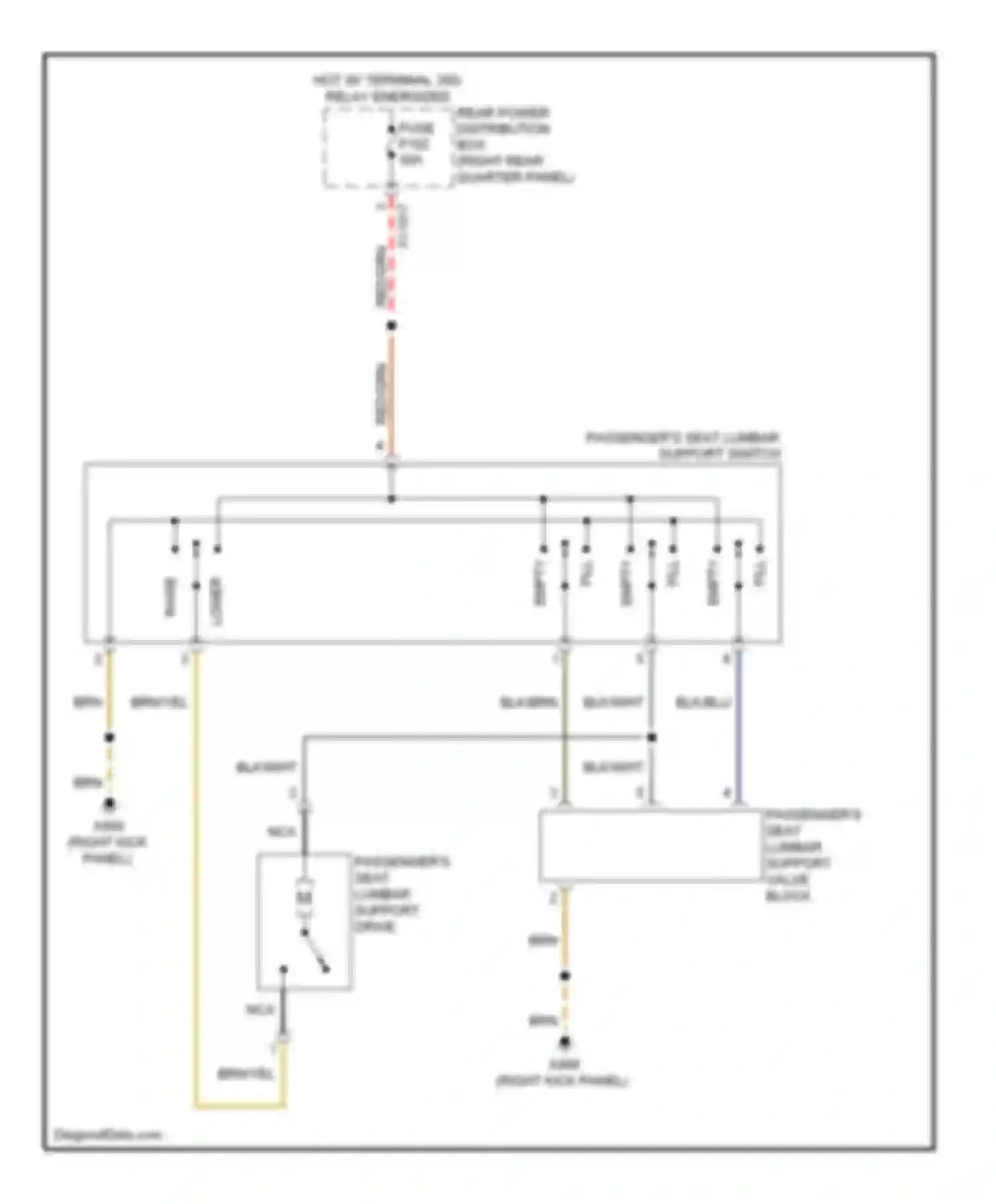 X6 BMW E71 (2007-2012): Passenger"s lumbar circuit