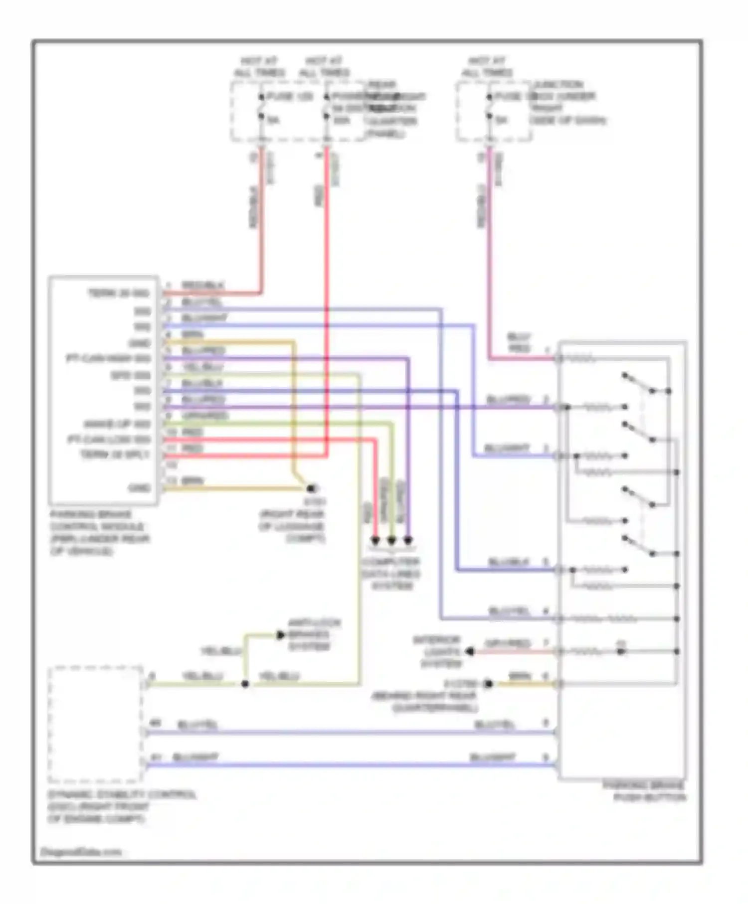 X6 BMW E71 (2007-2012): Park brake release circuit