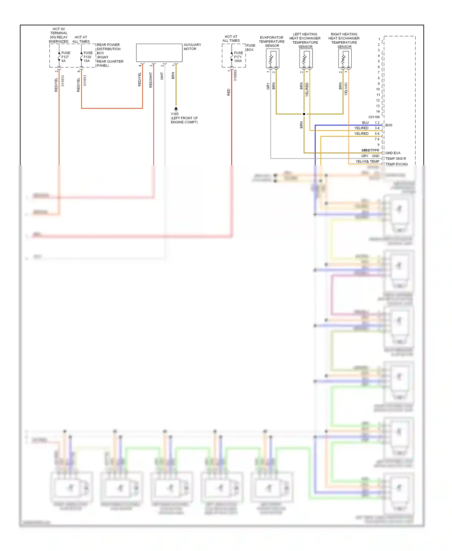 Wiring diagram auxiliary motor for BMW X6 E71 (2007-2012) (1 of 1)