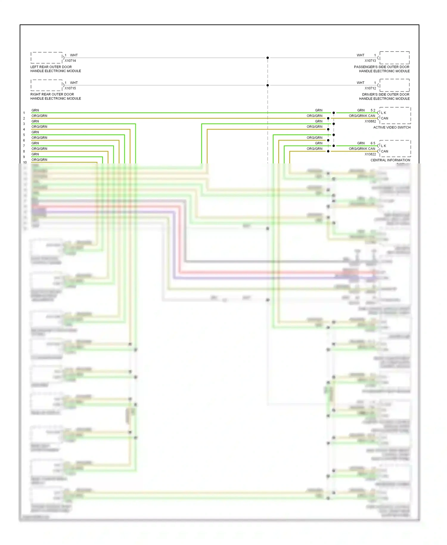 Wiring diagram central information display for BMW X6 E71 (2007-2012) (1 of 7)