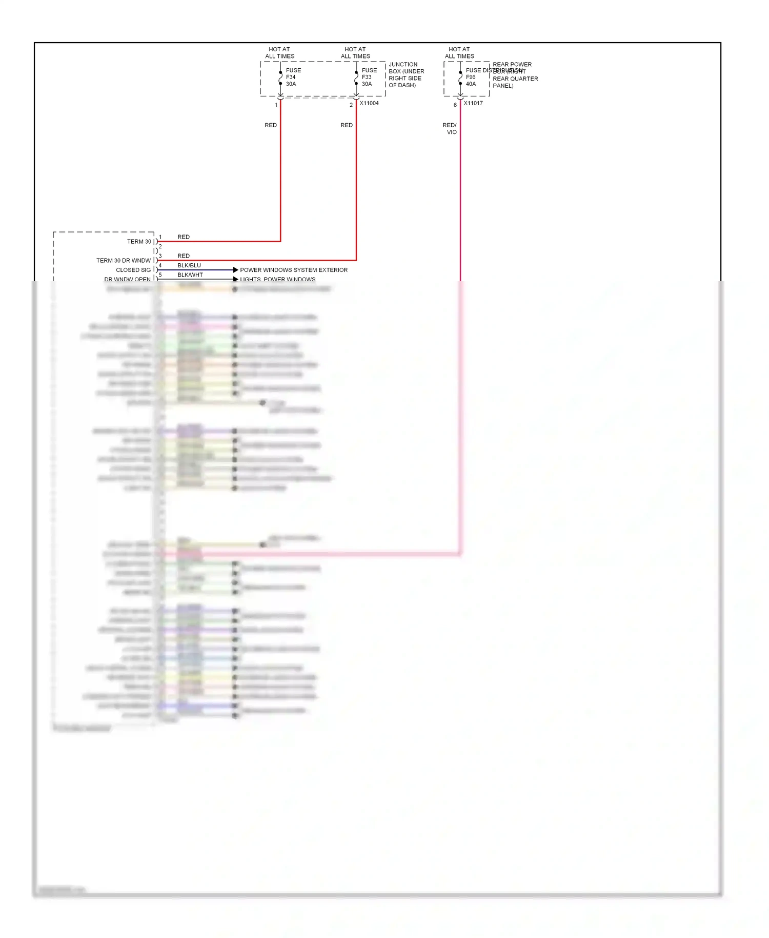 Wiring diagram door locks system for BMW X6 E71 (2007-2012) (1 of 1)