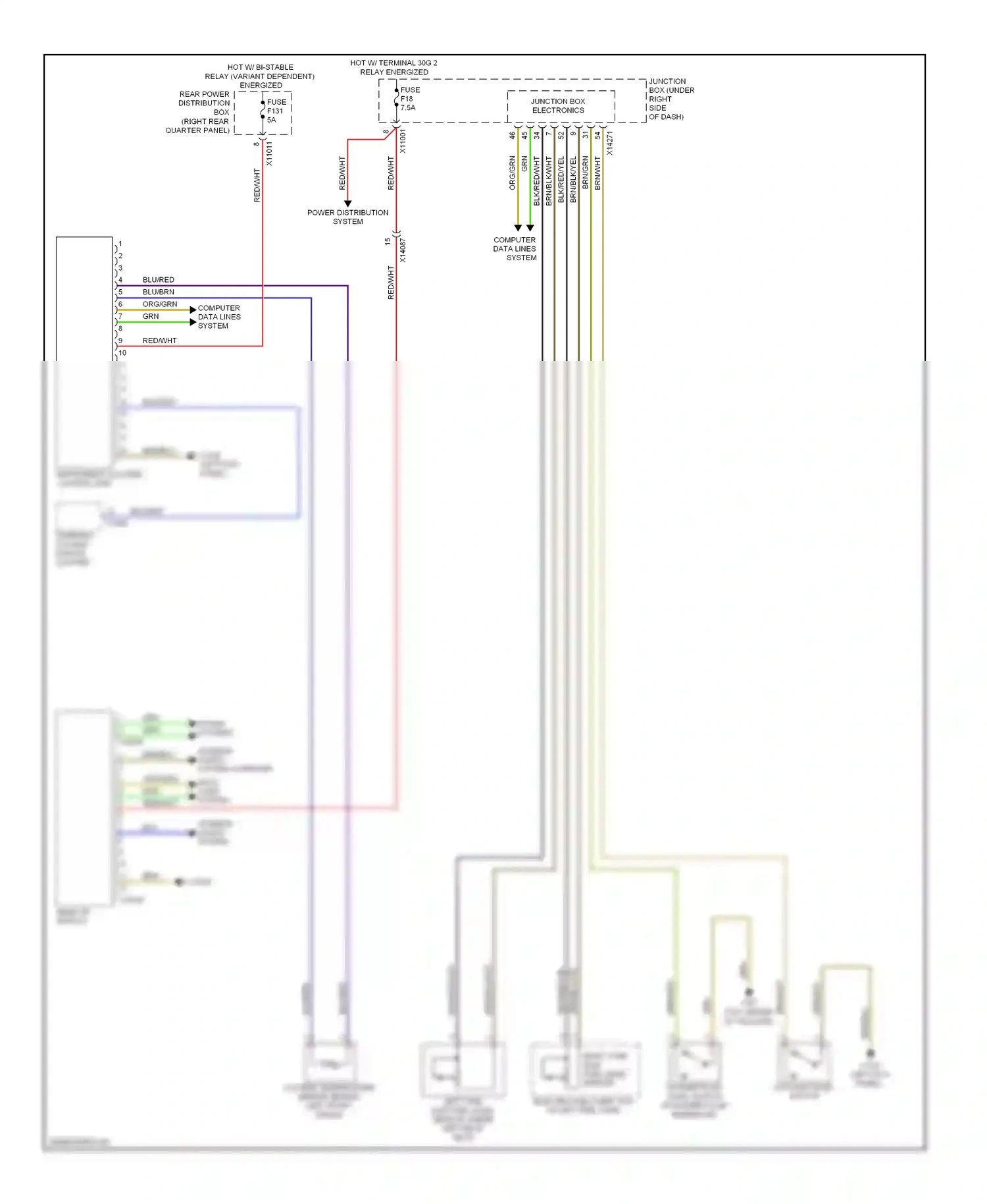 BMW X6 E71 (2007-2012) (left kick panel) wiring diagram  (19 of 53)