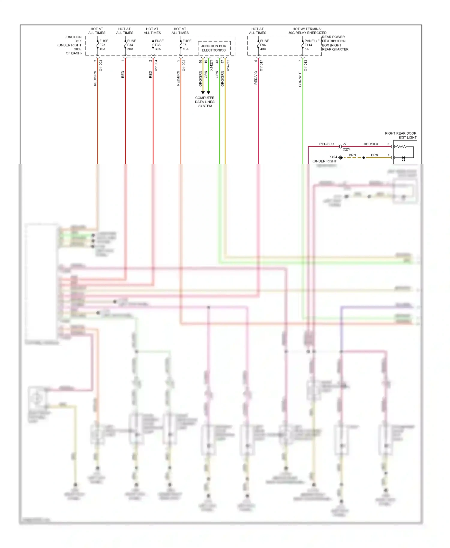 BMW X6 E71 (2007-2012) (left kick panel) wiring diagram  (42 of 53)