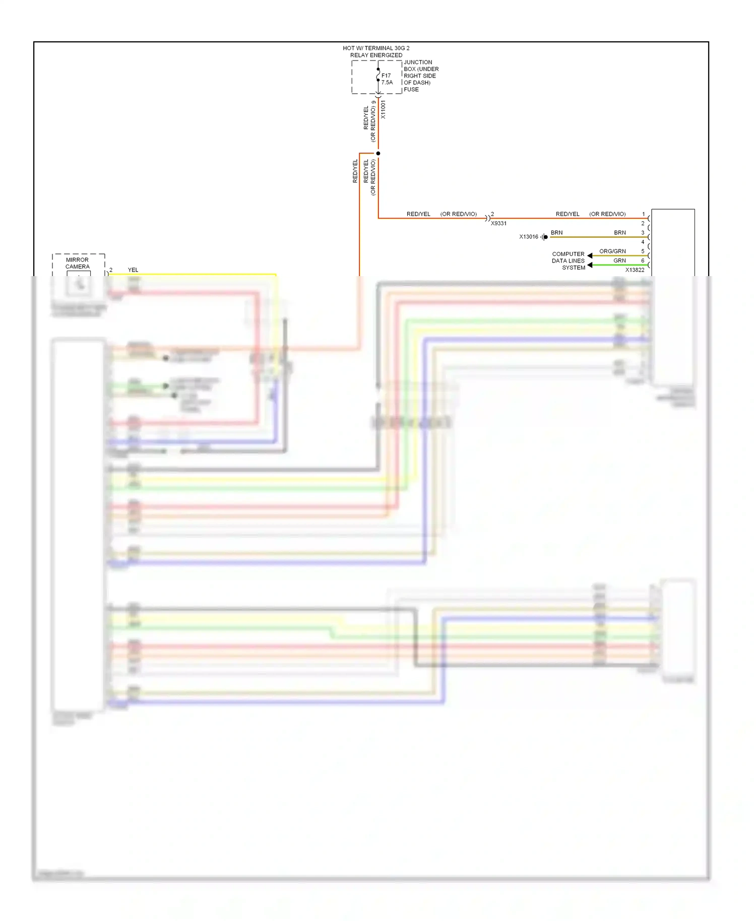 BMW X6 E71 (2007-2012) (left kick panel) wiring diagram  (27 of 53)
