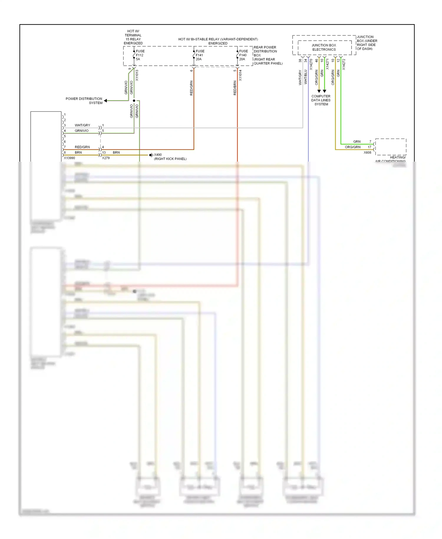BMW X6 E71 (2007-2012) (left kick panel) wiring diagram  (44 of 53)
