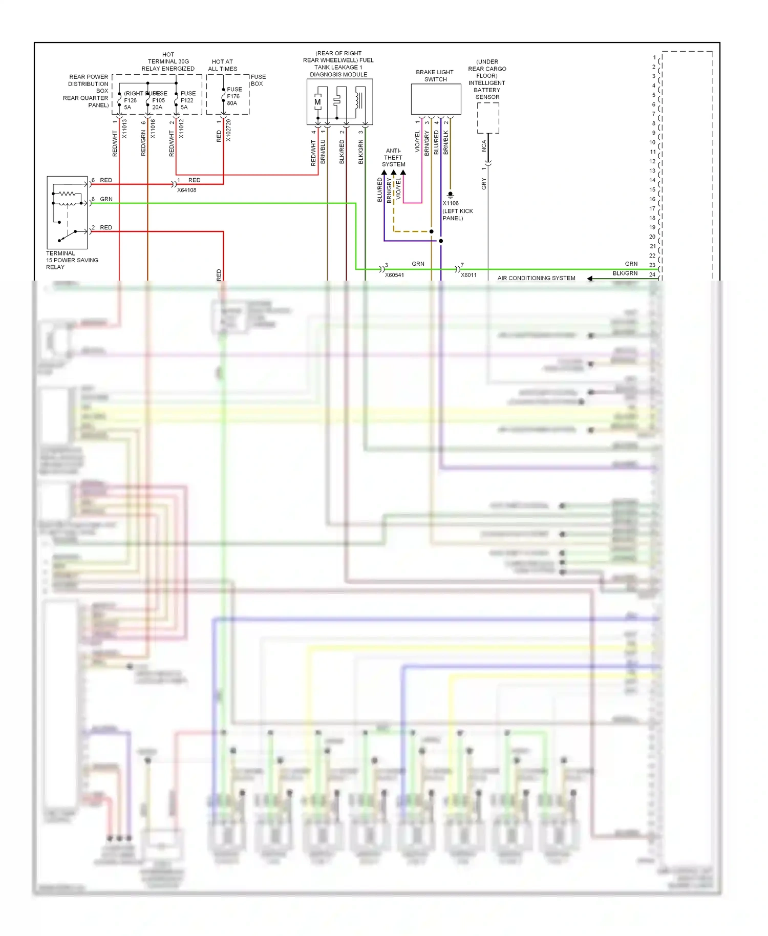 BMW X6 E71 (2007-2012) (left kick panel) wiring diagram  (10 of 53)