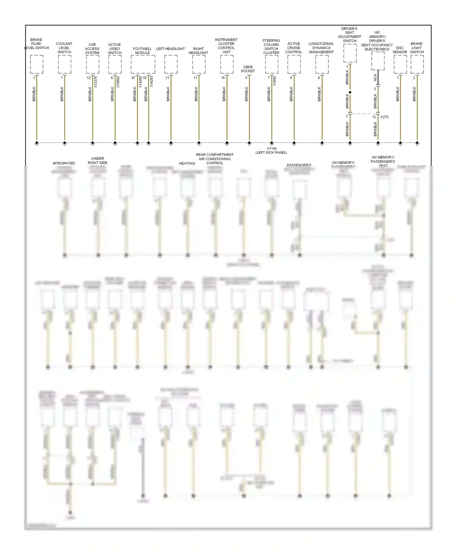 BMW X6 E71 (2007-2012) (left kick panel) wiring diagram  (15 of 53)