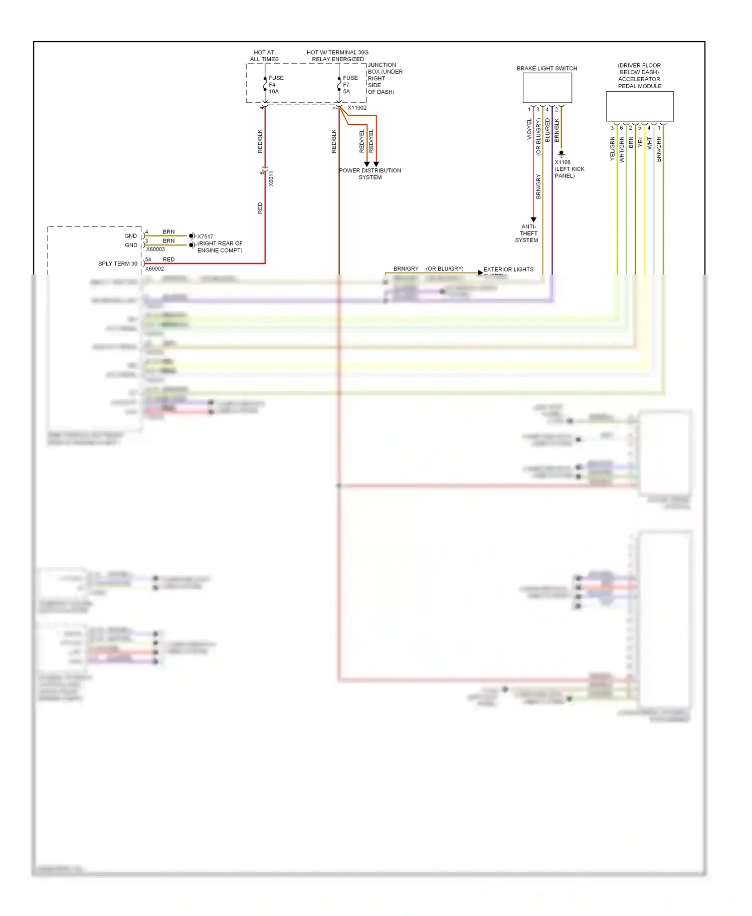 BMW X6 E71 (2007-2012) (left kick panel) wiring diagram  (37 of 53)