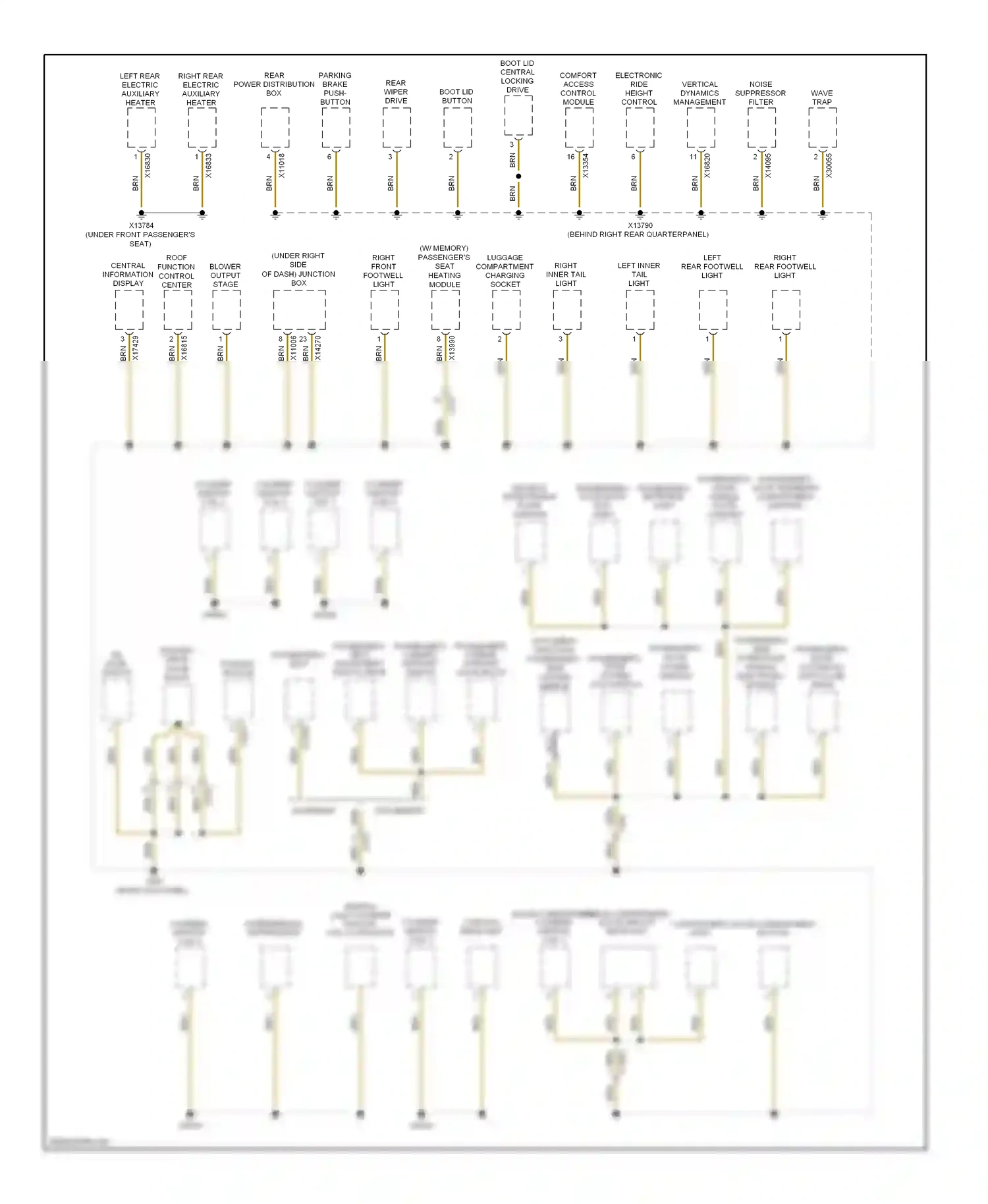 Wiring diagram luggage compartment charging socket for BMW X6 E71 (2007-2012) (1 of 2)