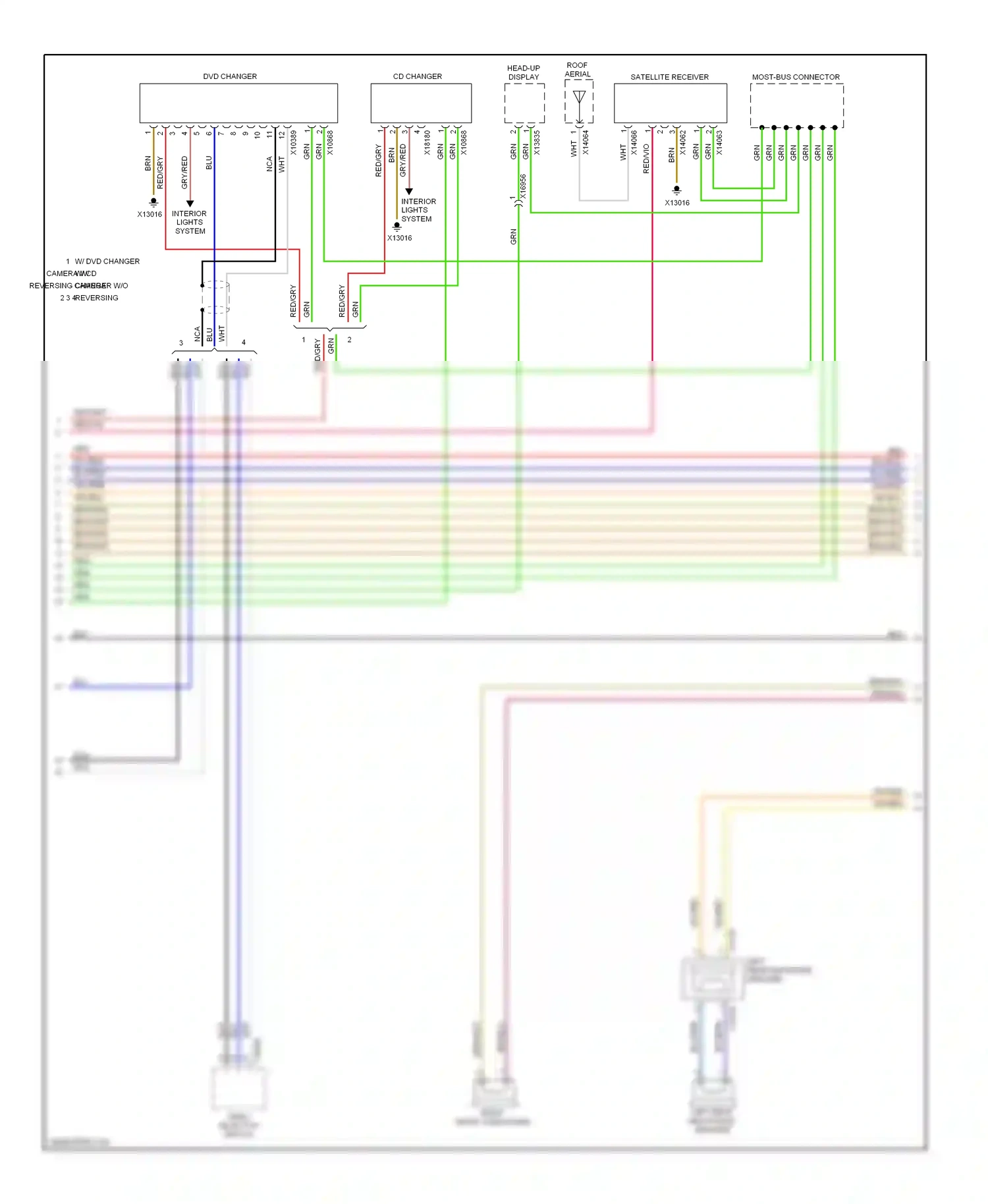 Wiring diagram most-bus connector for BMW X6 E71 (2007-2012) (12 of 16)