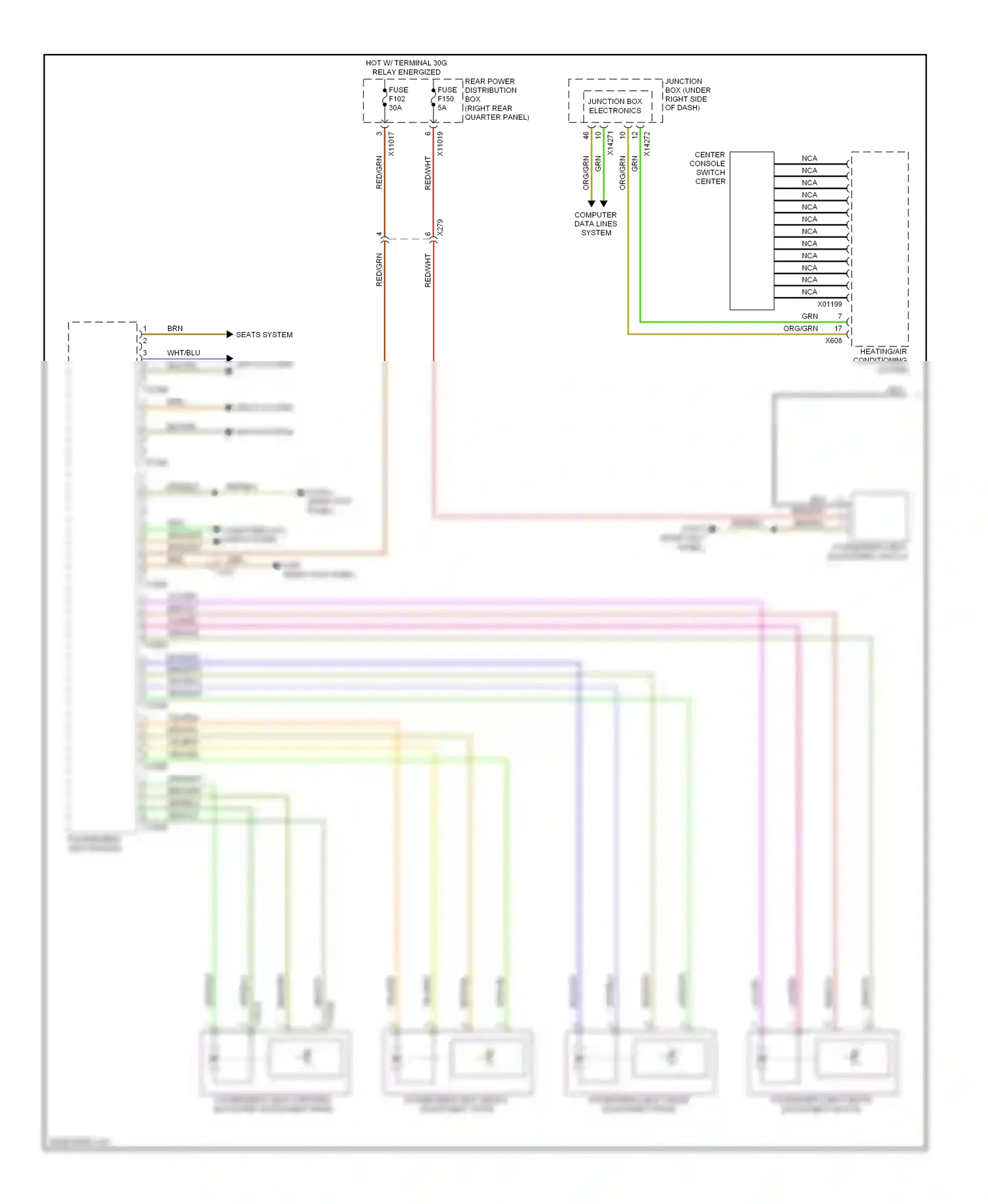 Wiring diagram passenger's seat module for BMW X6 E71 (2007-2012) (5 of 8)
