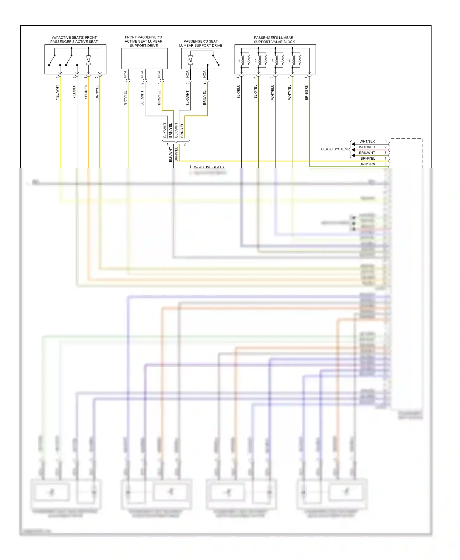 Wiring diagram passenger's seat module for BMW X6 E71 (2007-2012) (6 of 8)