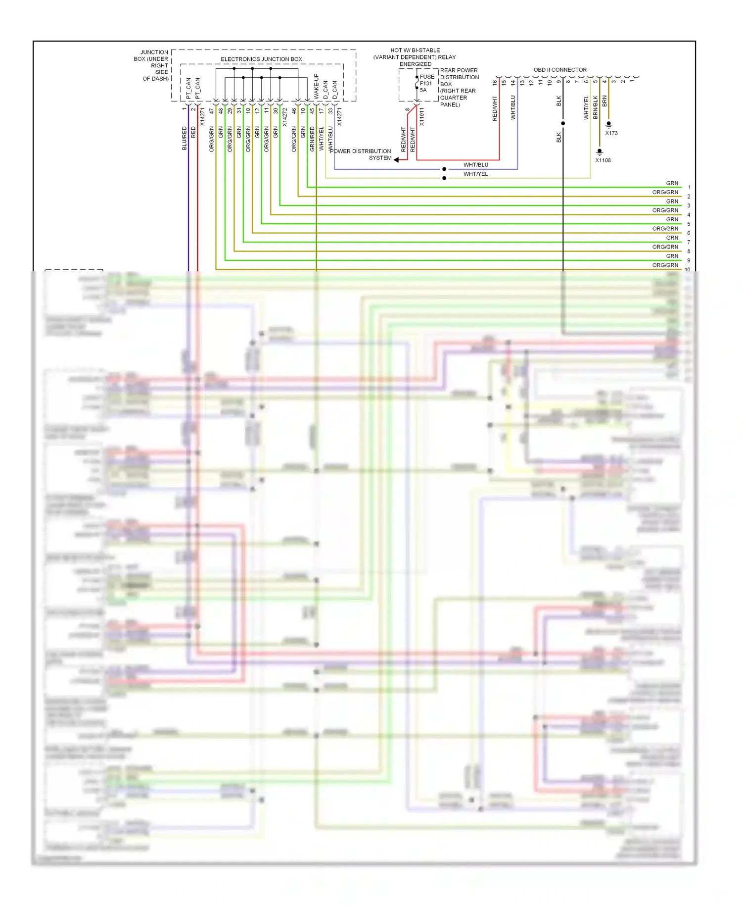 Wiring diagram pt_can h for BMW X6 E71 (2007-2012) (1 of 2)