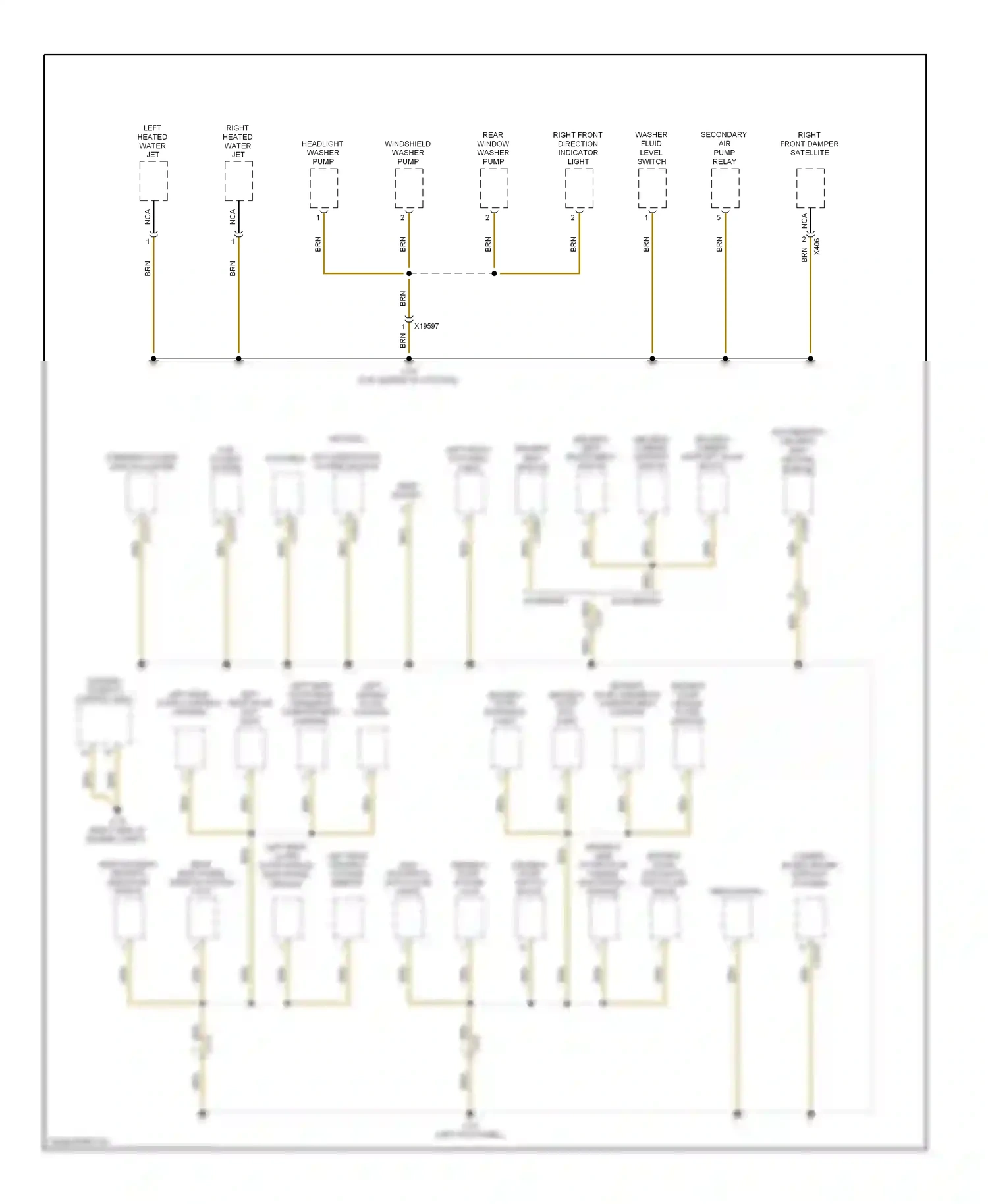Wiring diagram rear window washer pump for BMW X6 E71 (2007-2012) (1 of 1)