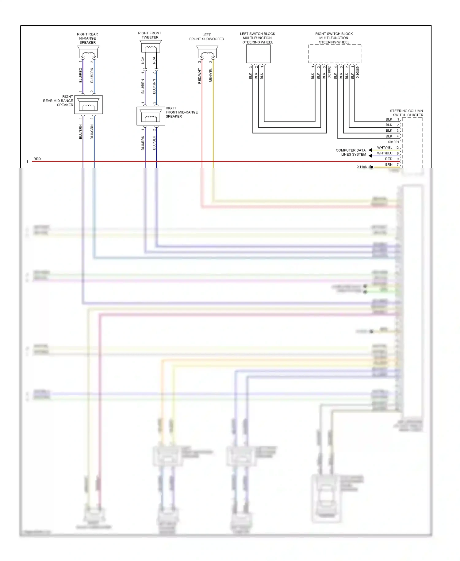 Wiring diagram right front tweeter for BMW X6 E71 (2007-2012) (7 of 10)