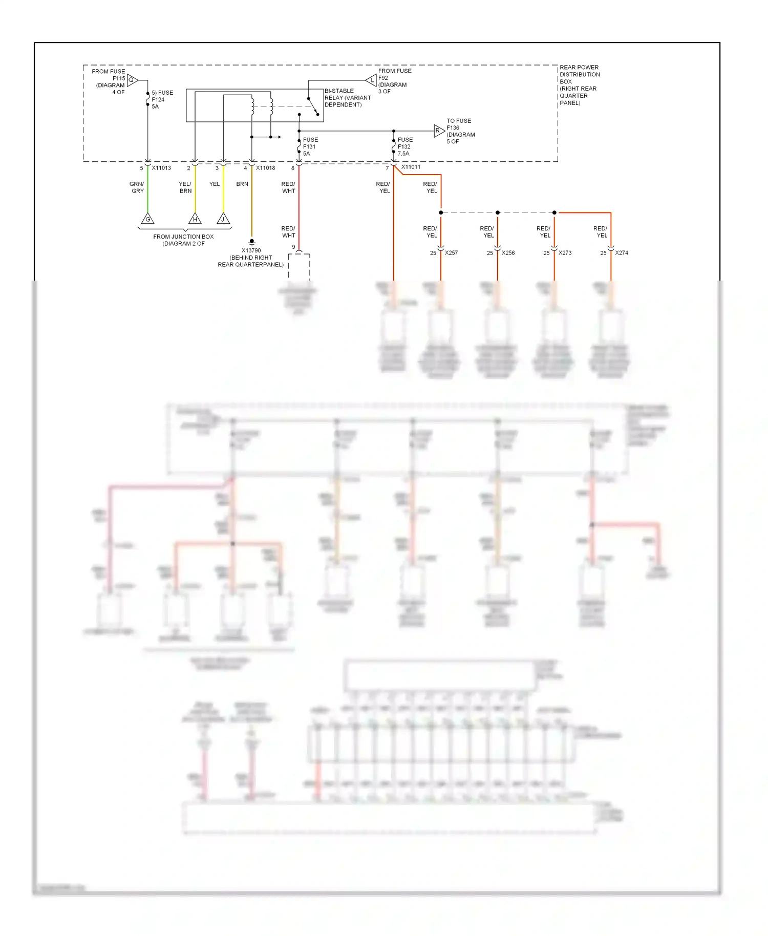 Wiring diagram right rear side outer door handle electronic module for BMW X6 E71 (2007-2012) (1 of 1)