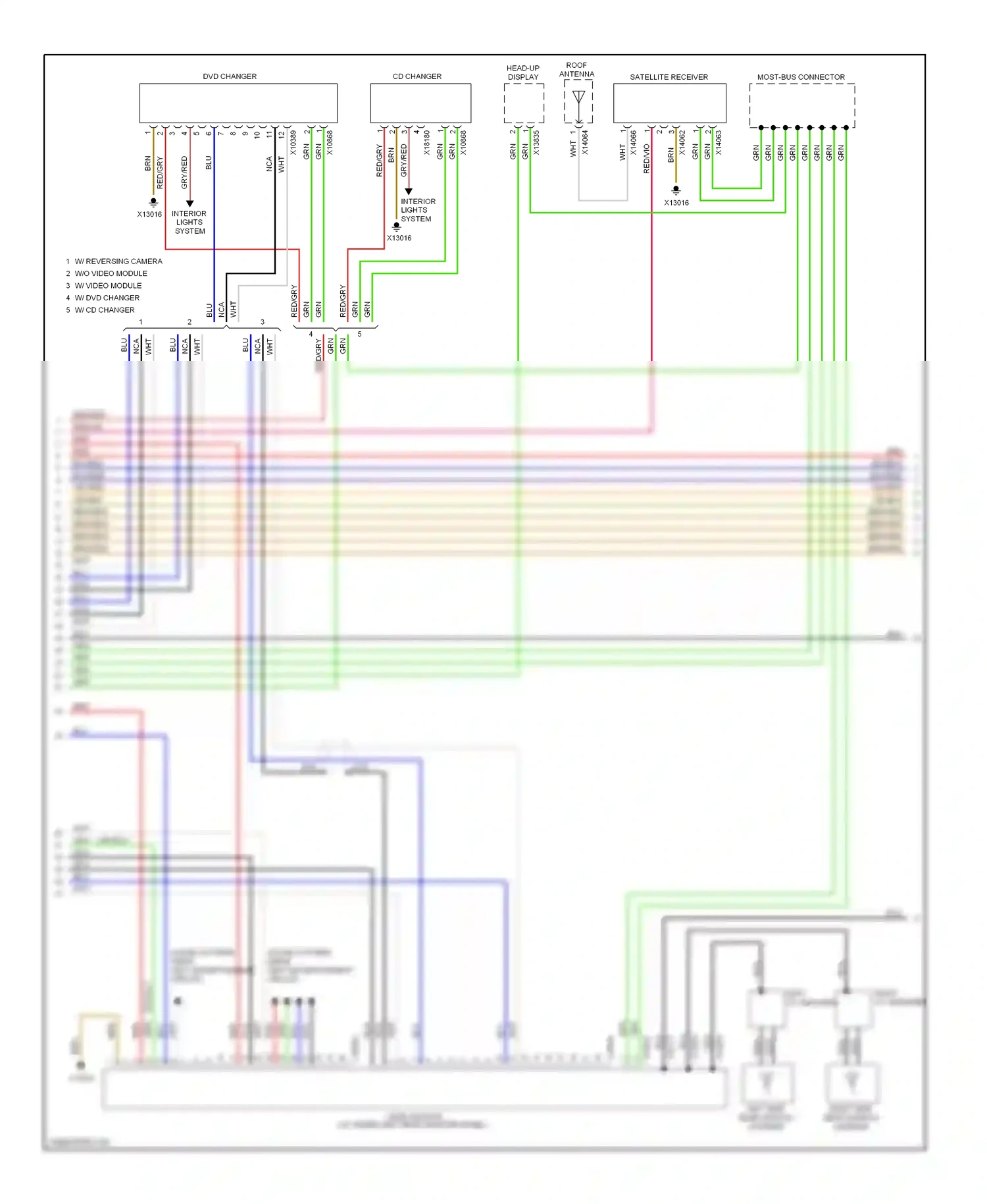 Wiring diagram right side rear window antenna for BMW X6 E71 (2007-2012) (2 of 5)