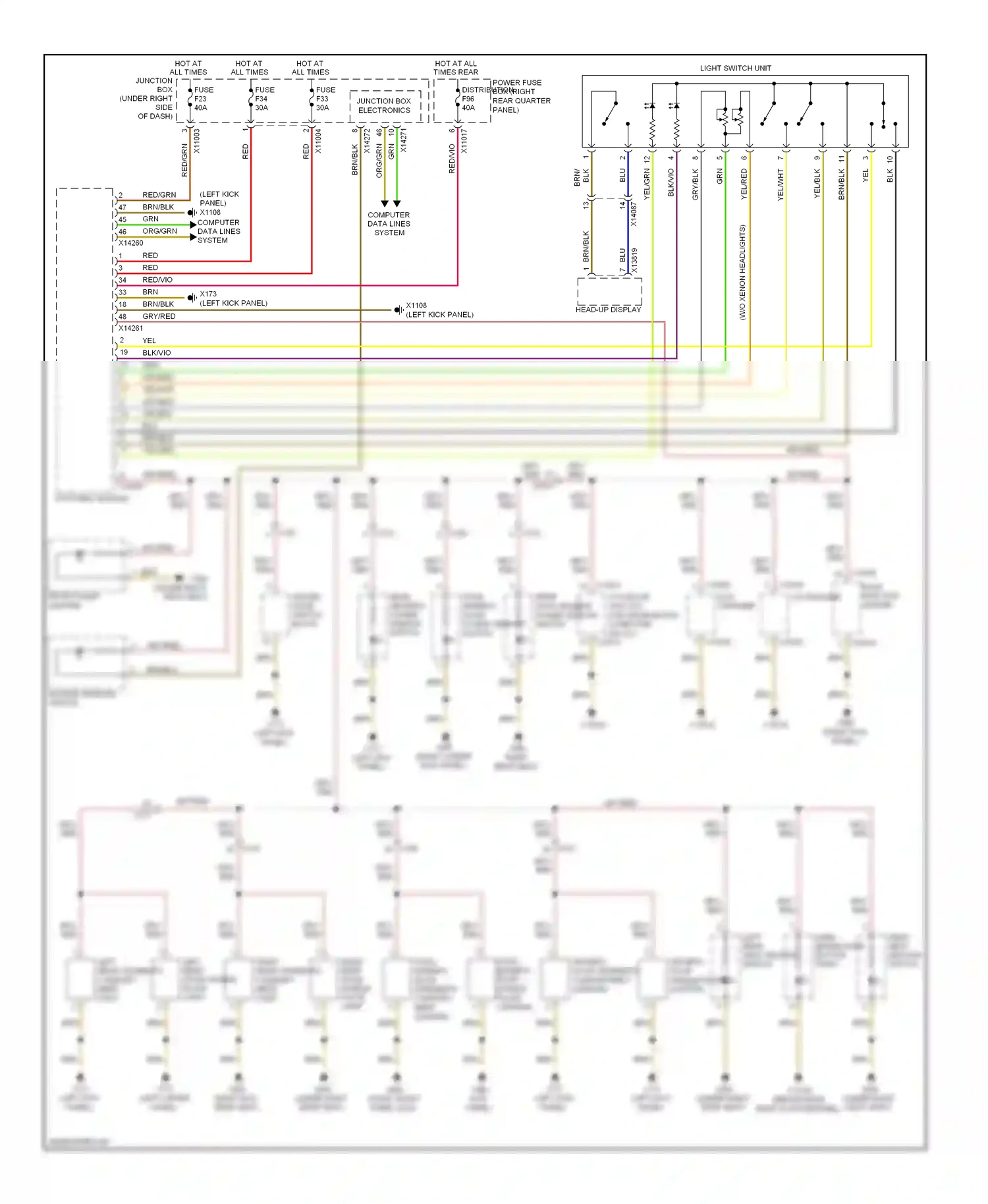 Wiring diagram roof function center for BMW X6 E71 (2007-2012) (4 of 6)