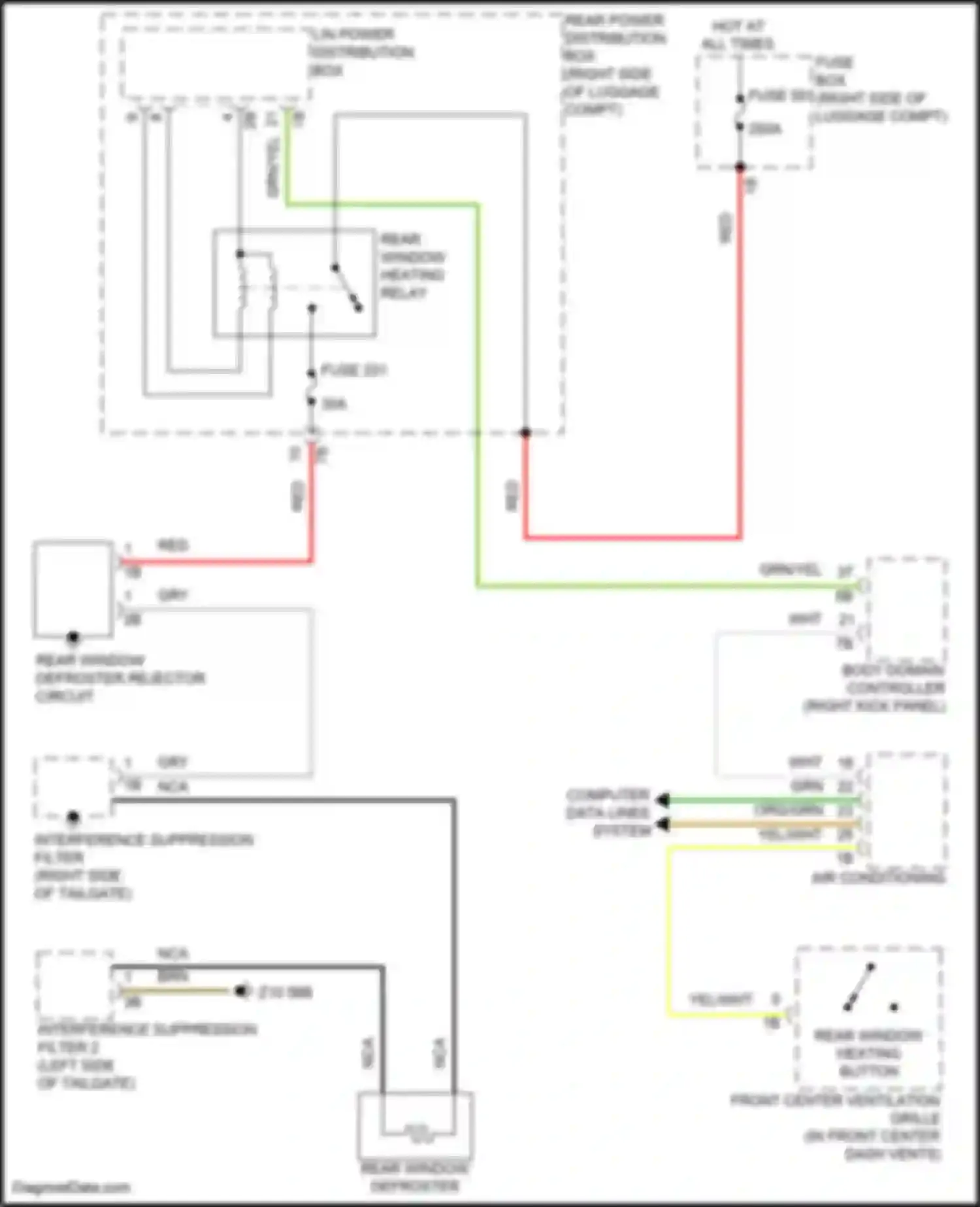 X6 BMW G06 facelift (2023-2024): Rear defogger circuit