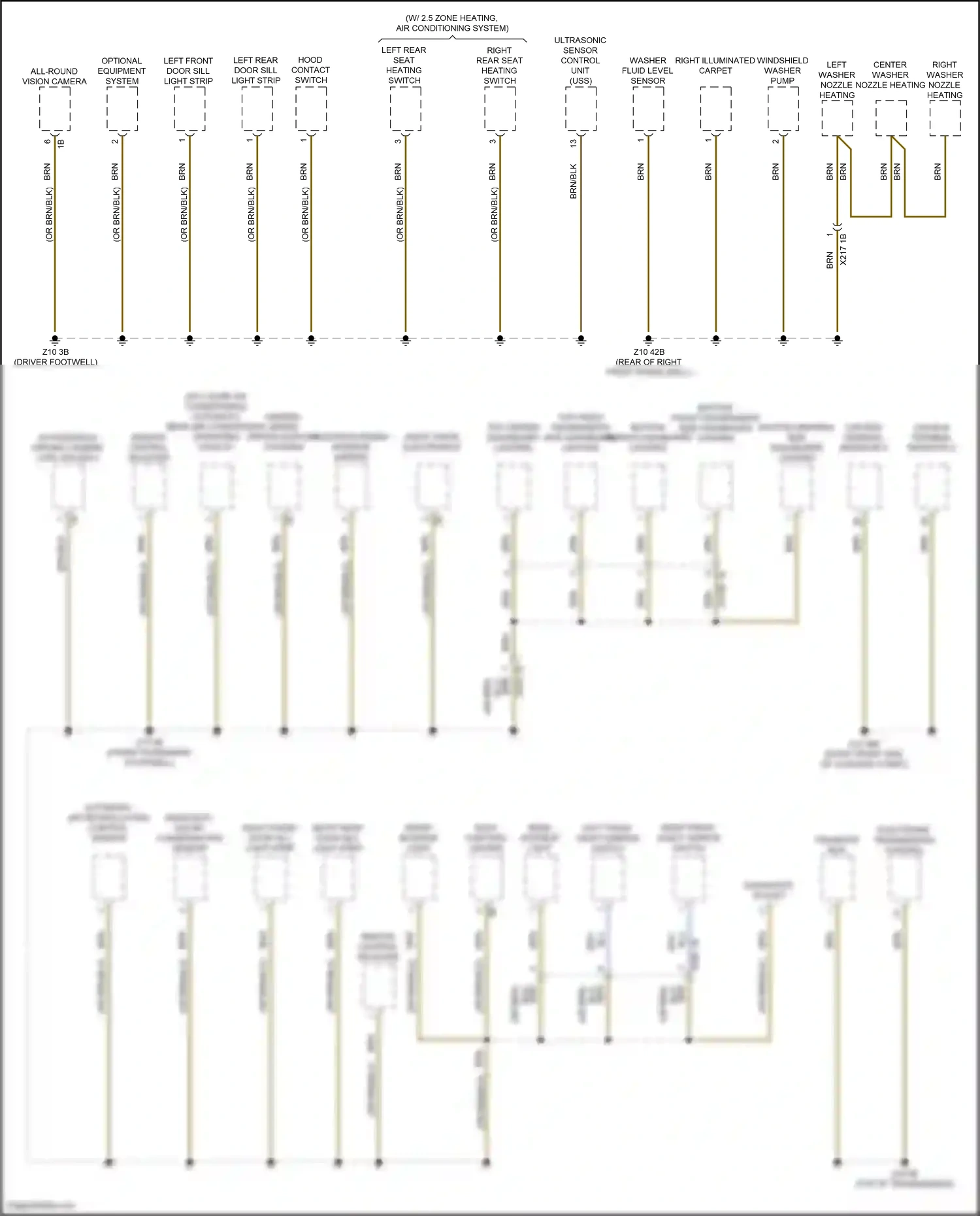 Wiring diagram bottom front passenger's side dashboard lighting for BMW X6 G06 facelift (2023-2024) (2 of 4)