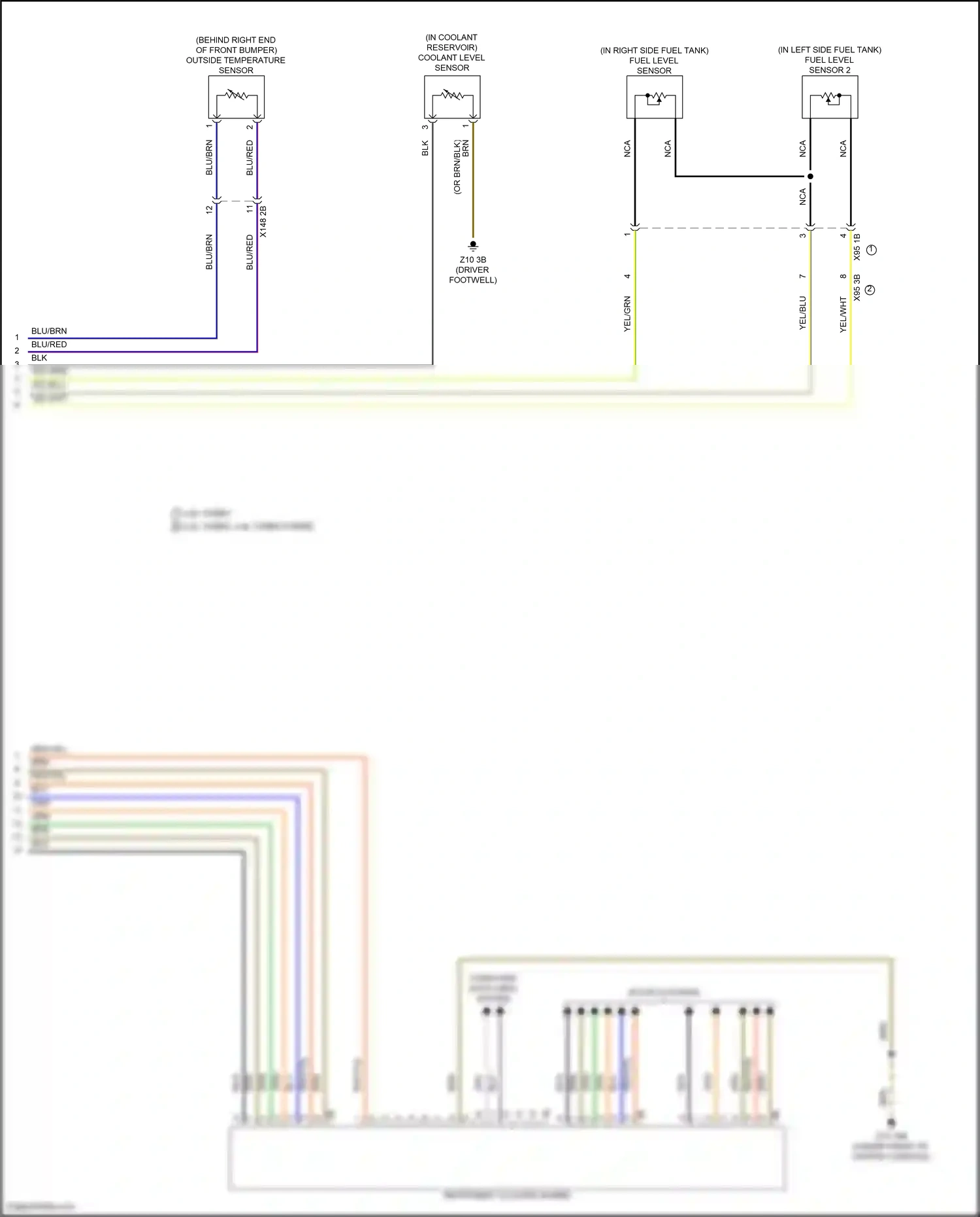 Wiring diagram coolant level sensor for BMW X6 G06 facelift (2023-2024) (2 of 2)