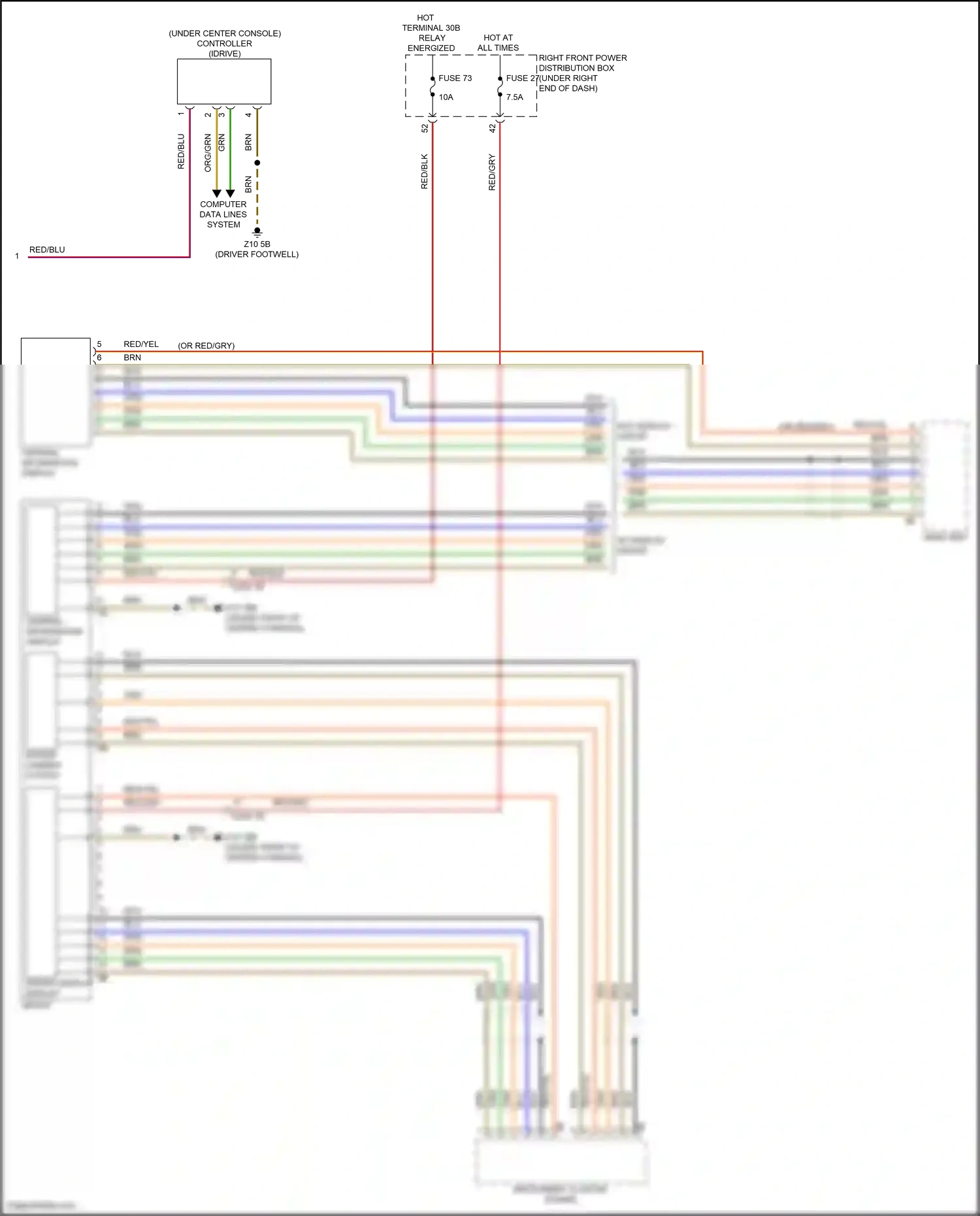 Wiring diagram driver display display group for BMW X6 G06 facelift (2023-2024) (2 of 6)