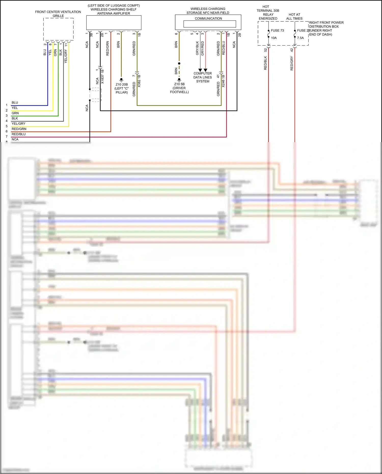 Wiring diagram driver display display group for BMW X6 G06 facelift (2023-2024) (1 of 6)