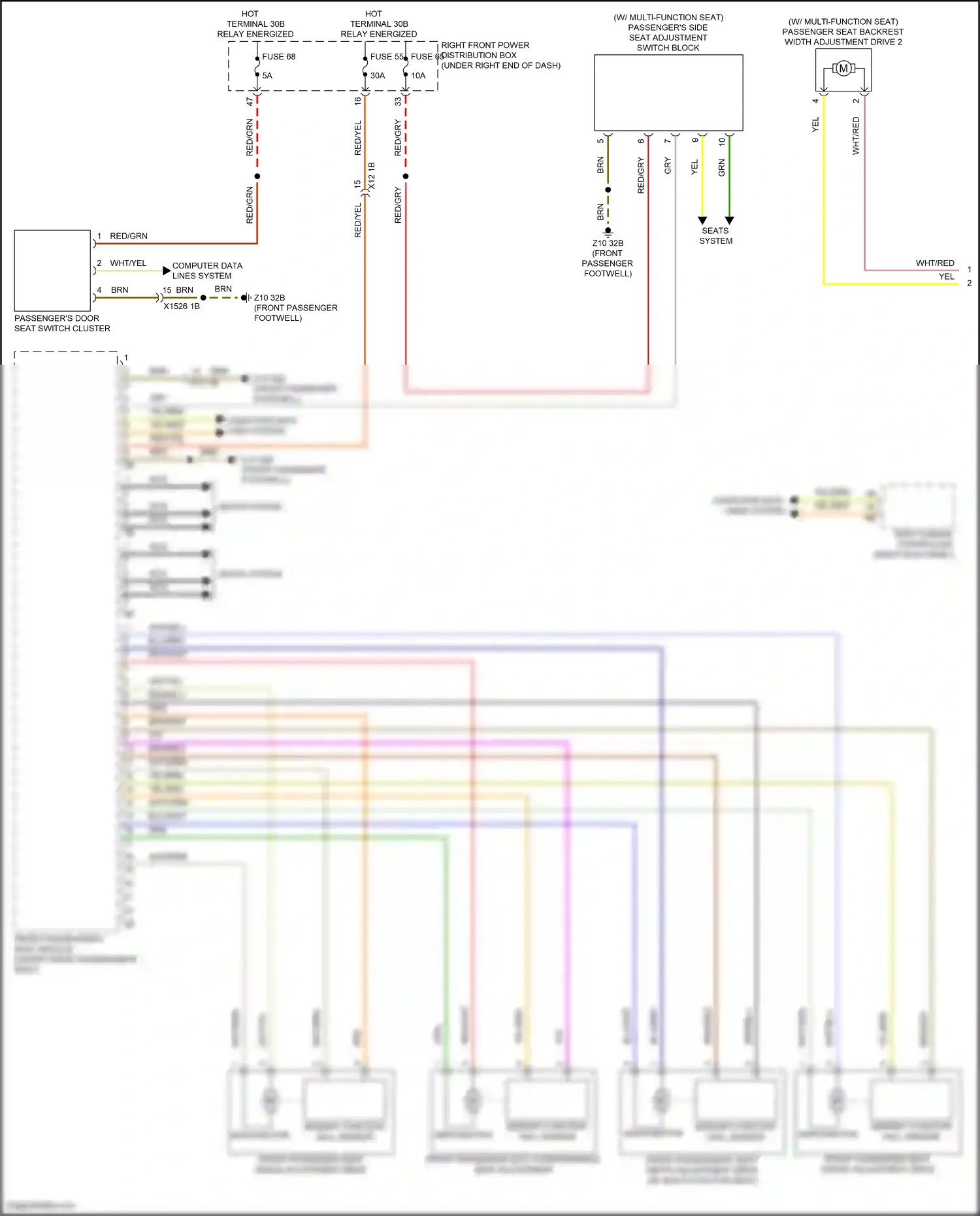 Wiring diagram front passenger's seat module for BMW X6 G06 facelift (2023-2024) (1 of 2)