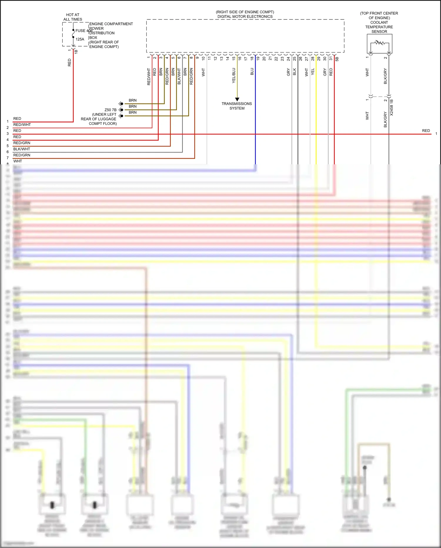 Wiring diagram knock sensor #2 for BMW X6 G06 facelift (2023-2024) (2 of 2)