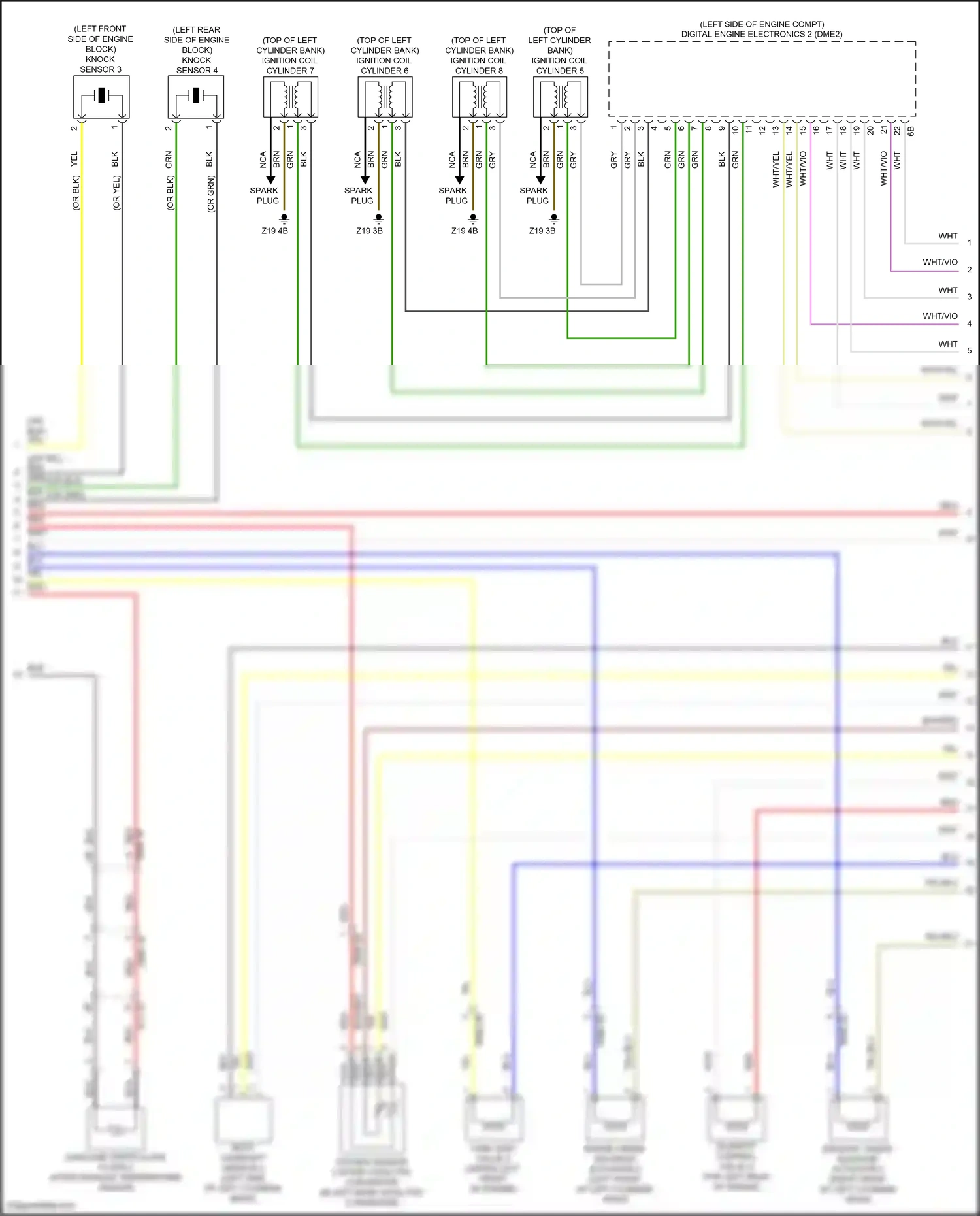 Wiring diagram knock sensor 4 for BMW X6 G06 facelift (2023-2024) (1 of 1)