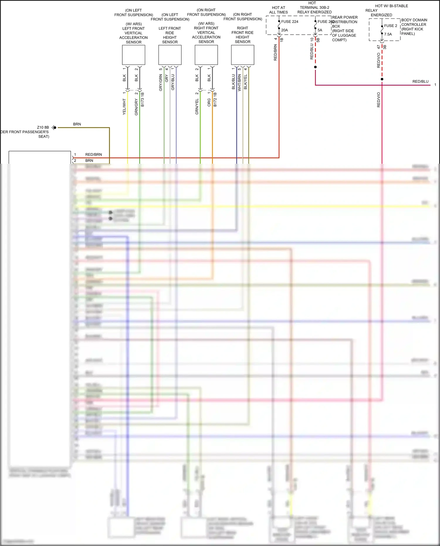 Wiring diagram left front ride height sensor for BMW X6 G06 facelift (2023-2024) (1 of 1)