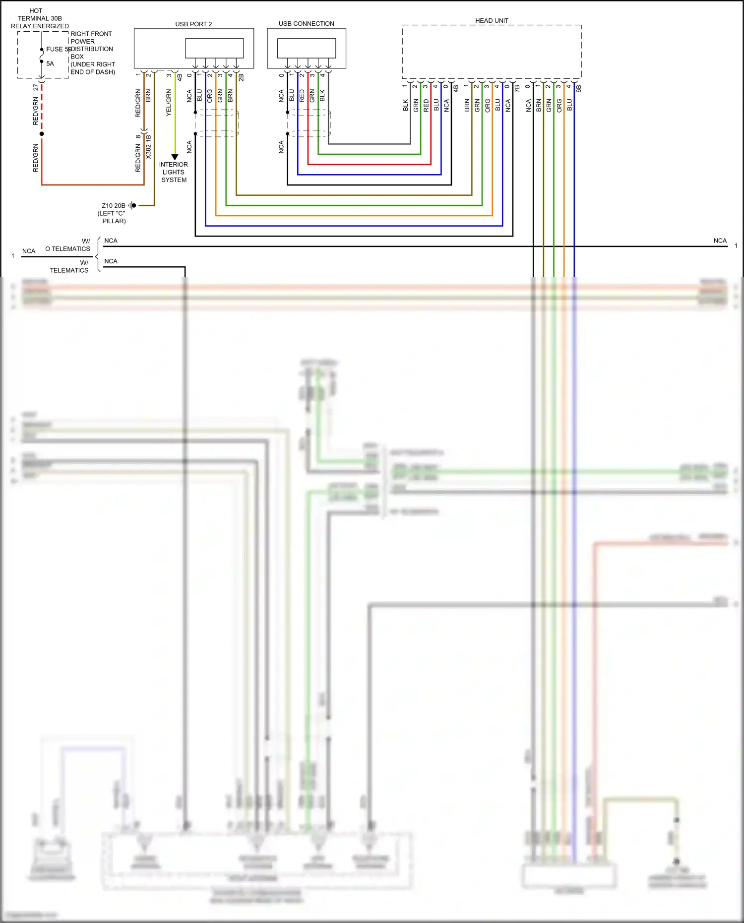 Wiring diagram usb connection for BMW X6 G06 facelift (2023-2024) (2 of 6)