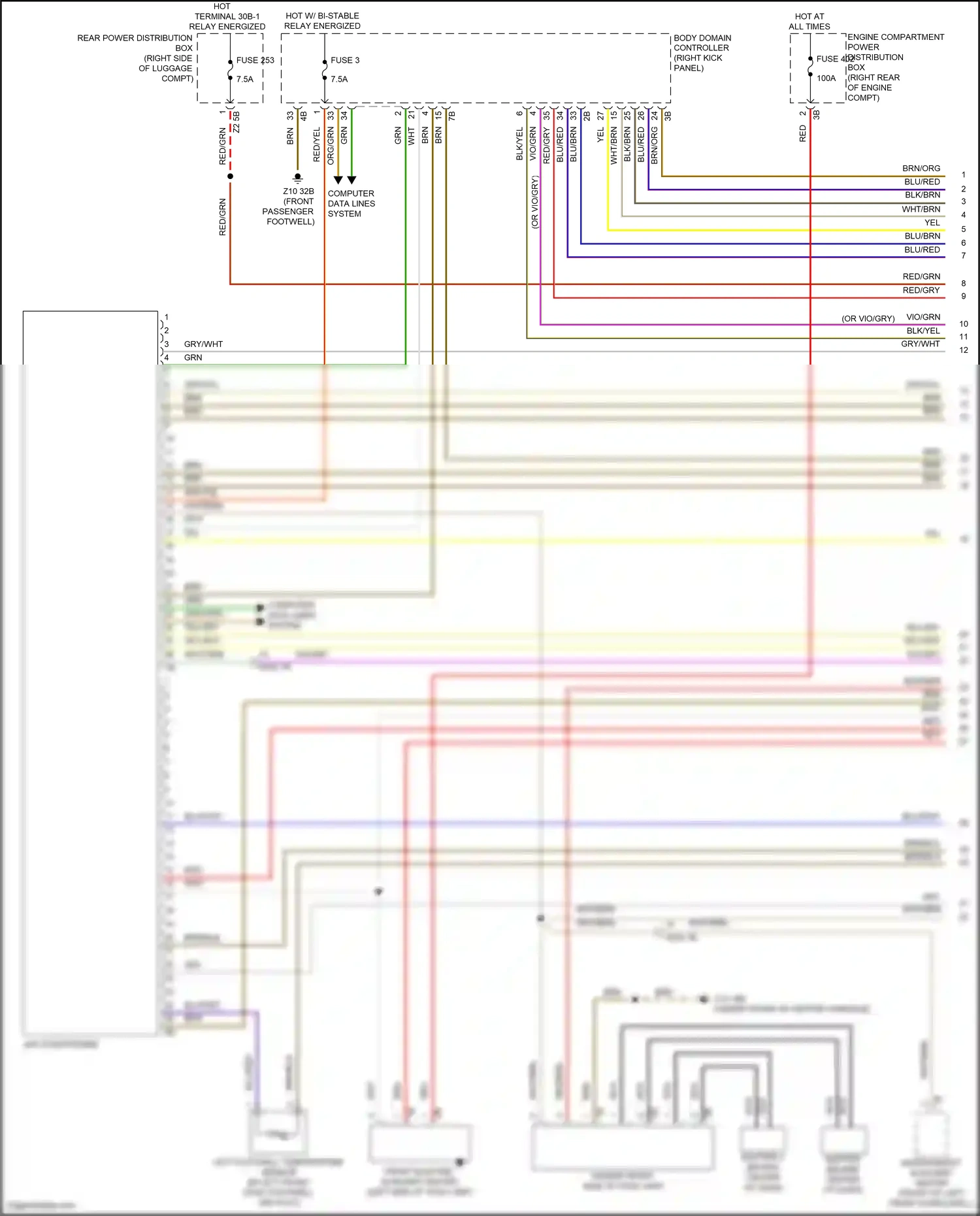 Wiring diagram engine compartment power distribution box for BMW X6 G06 (2019-2023) (11 of 15)