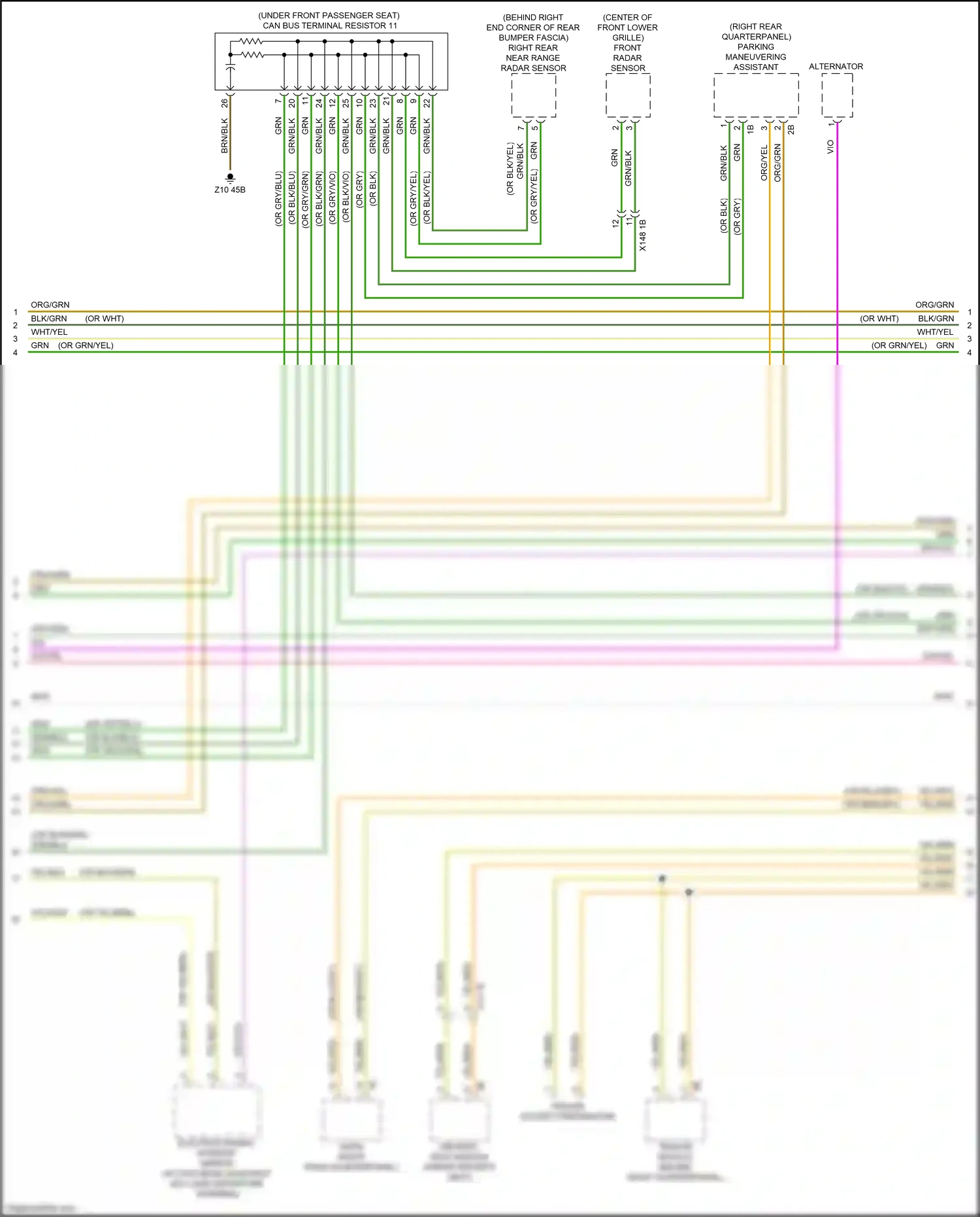 Wiring diagram front radar sensor for BMW X6 G06 (2019-2023) (3 of 4)
